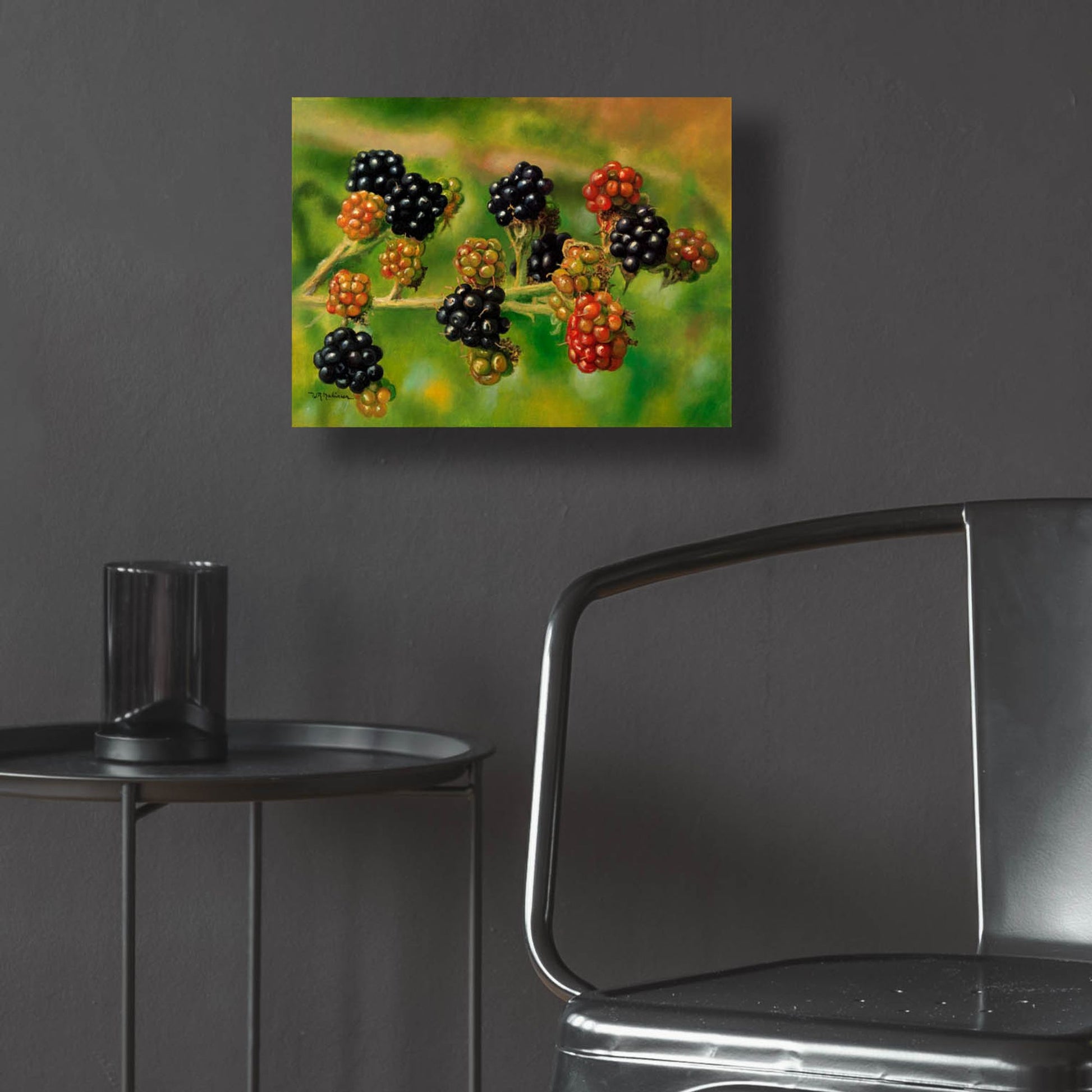 Epic Art 'Blackberries' by Bill Makinson, Acrylic Glass Wall Art,16x12