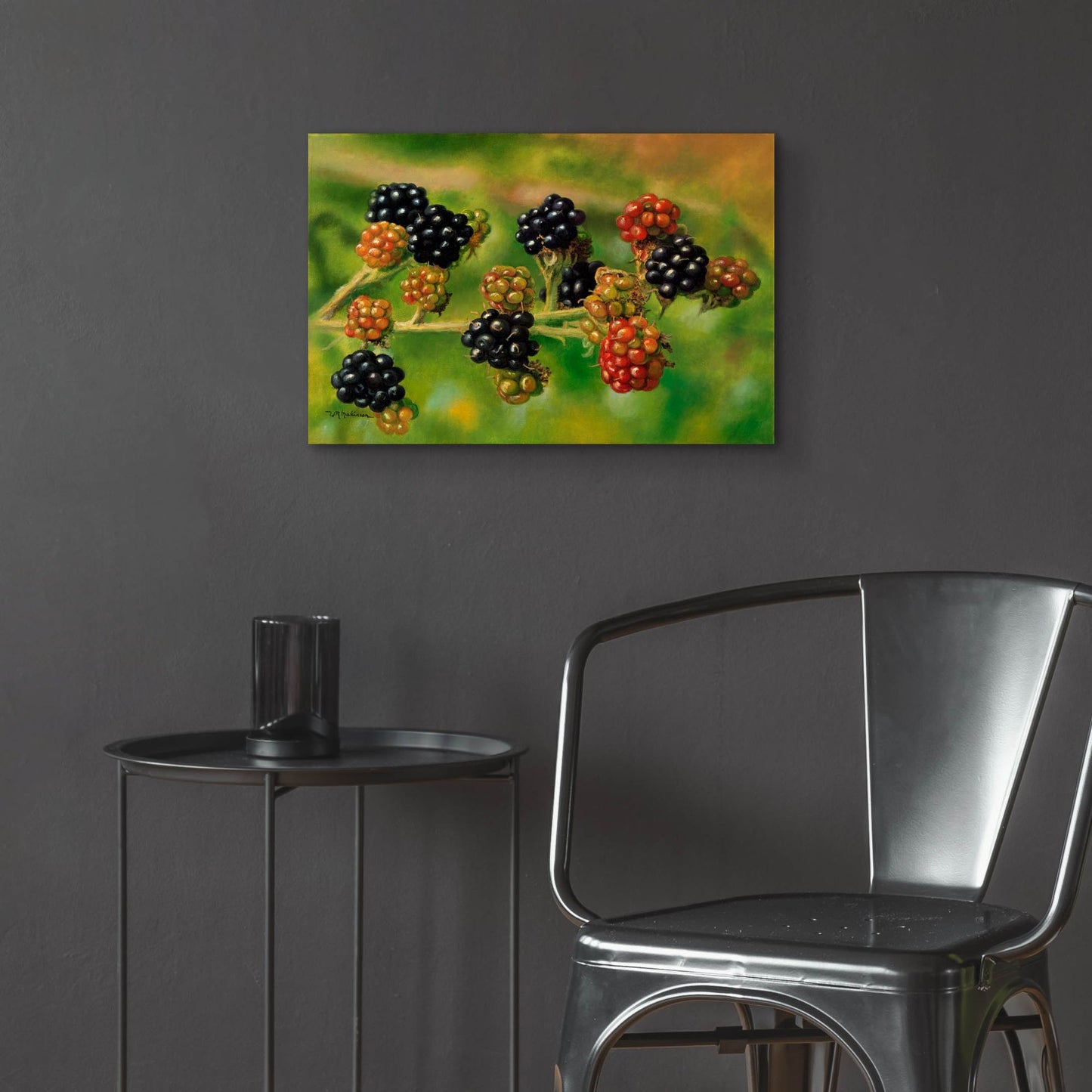 Epic Art 'Blackberries' by Bill Makinson, Acrylic Glass Wall Art,24x16