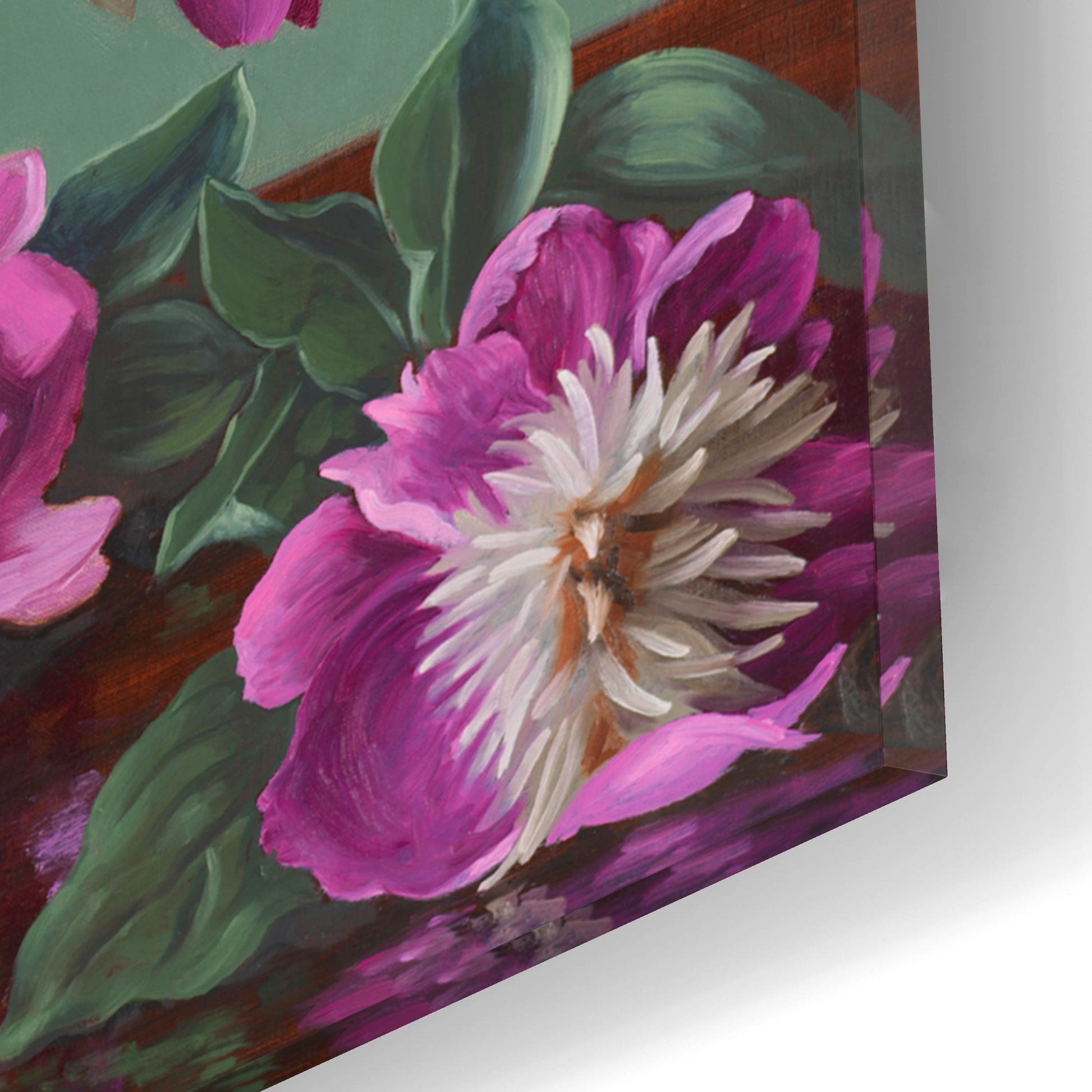 Epic Art 'Peonies In Peacock Vase' by Christopher Pierce, Acrylic Glass Wall Art,16x12