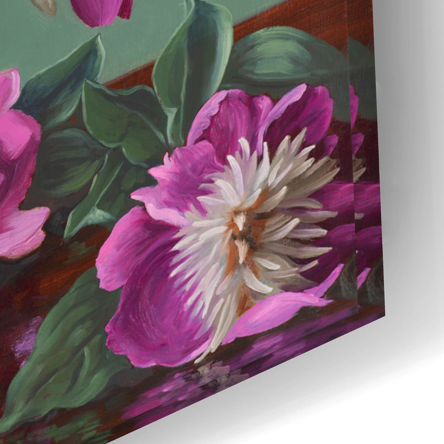 Epic Art 'Peonies In Peacock Vase' by Christopher Pierce, Acrylic Glass Wall Art,24x16