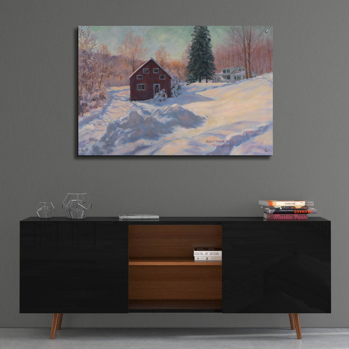 From My Studio In Winter by Christopher Pierce - 36x24 acrylic wall art in a room