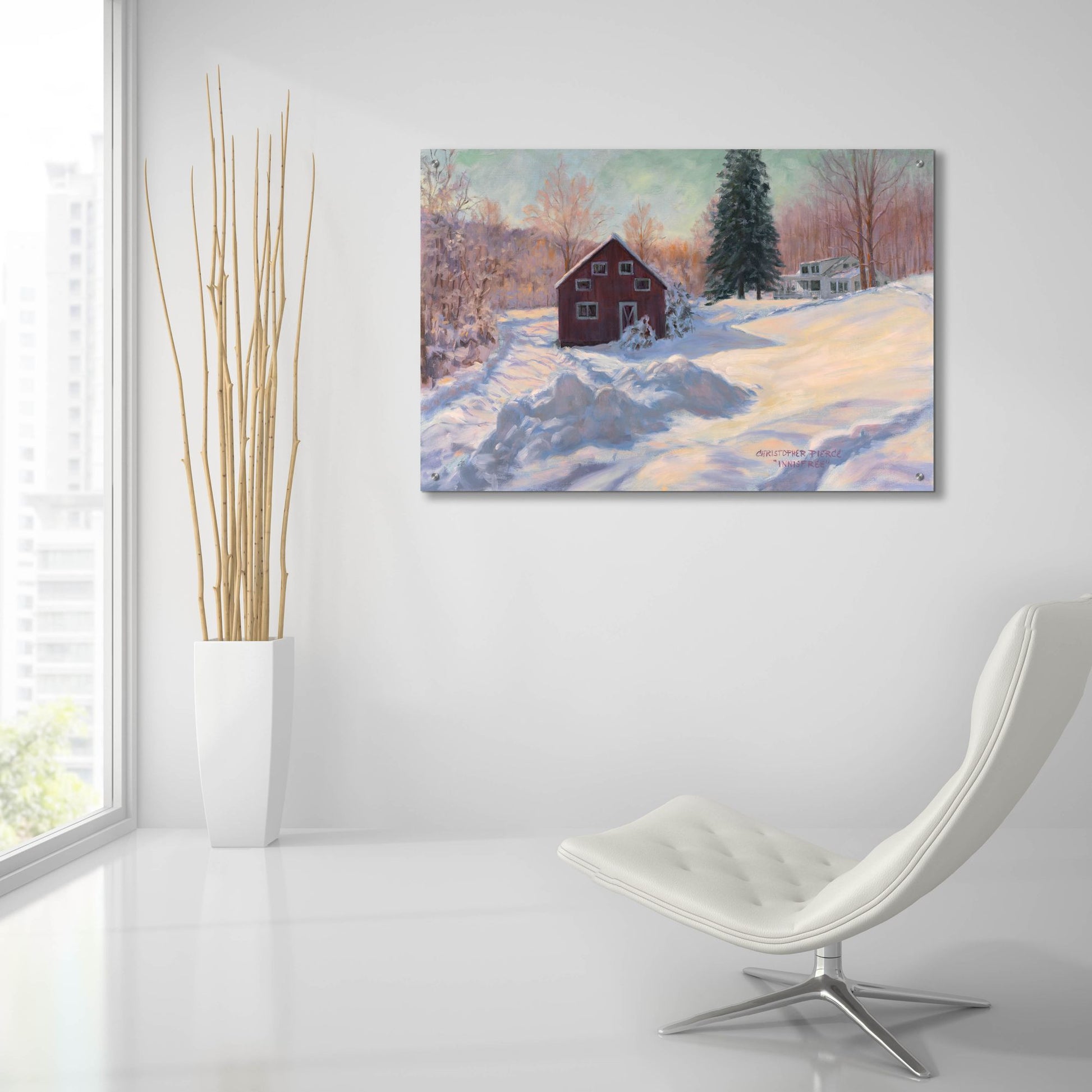 Epic Art 'From My Studio In Winter' by Christopher Pierce, Acrylic Glass Wall Art,36x24