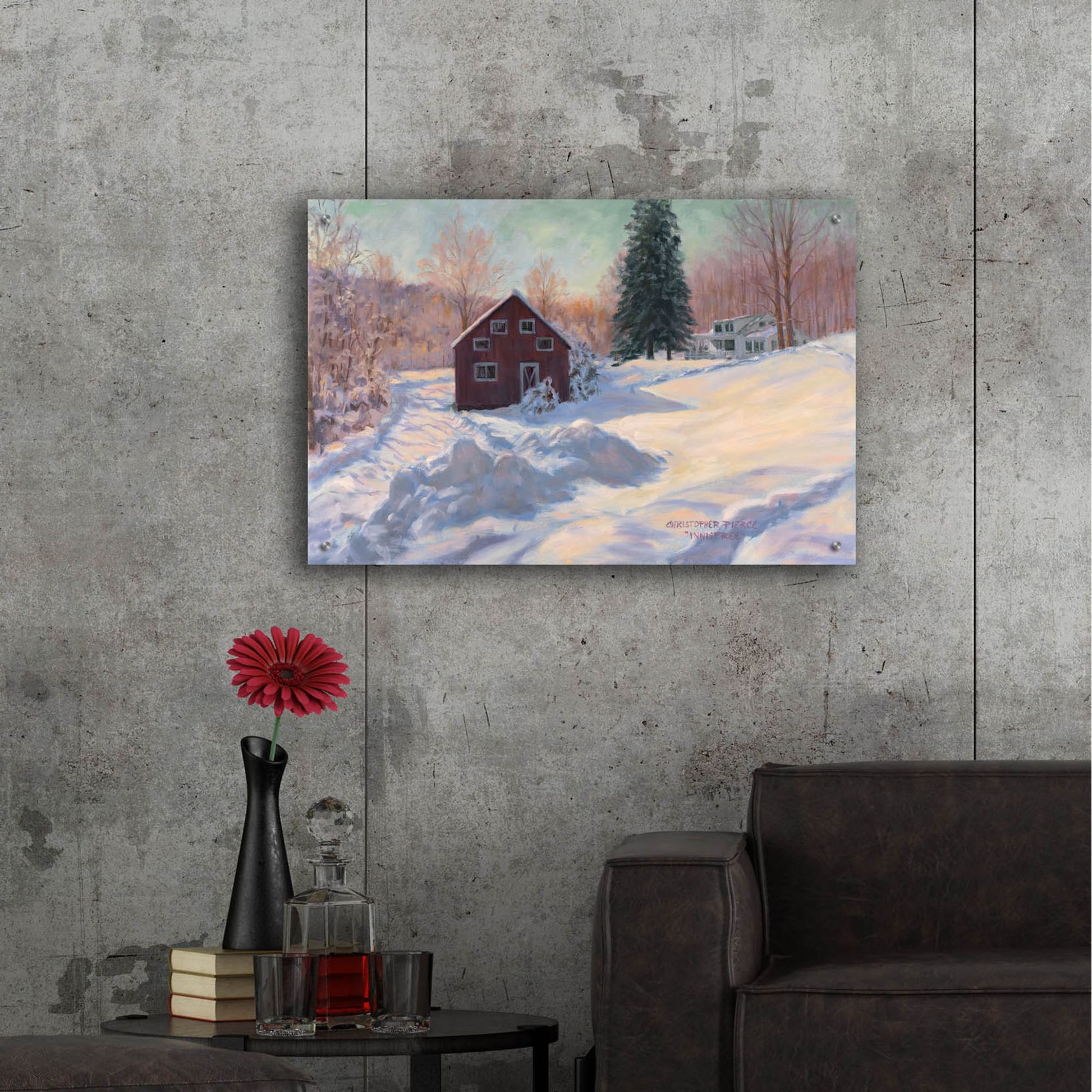 Epic Art 'From My Studio In Winter' by Christopher Pierce, Acrylic Glass Wall Art,36x24