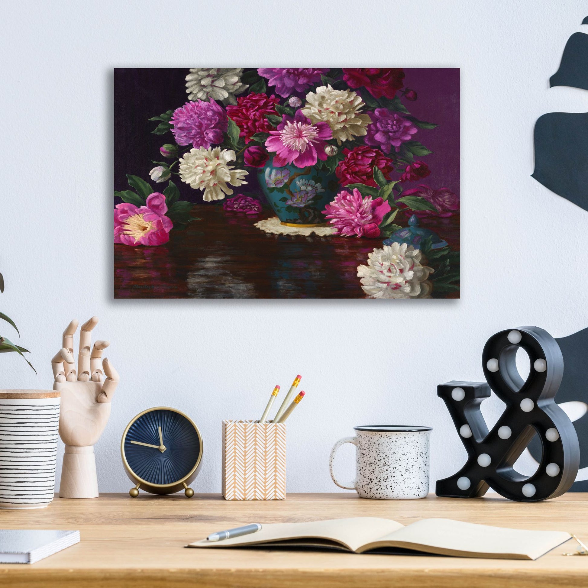 Epic Art 'Imperial Peonies' by Christopher Pierce, Acrylic Glass Wall Art,16x12