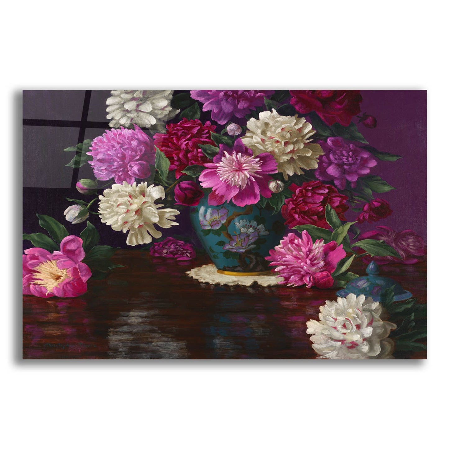 Epic Art 'Imperial Peonies' by Christopher Pierce, Acrylic Glass Wall Art,16x12