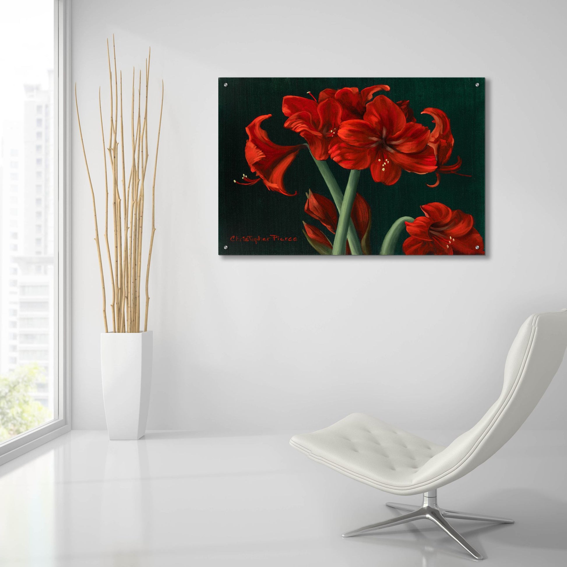 Epic Art 'Crimson Beauties' by Christopher Pierce, Acrylic Glass Wall Art,36x24