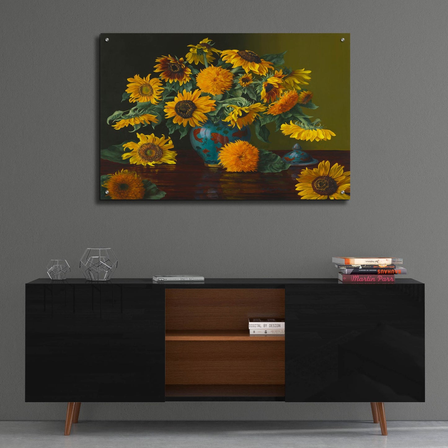 Epic Art 'Sunflower Dance With The Fishies' by Christopher Pierce, Acrylic Glass Wall Art,36x24