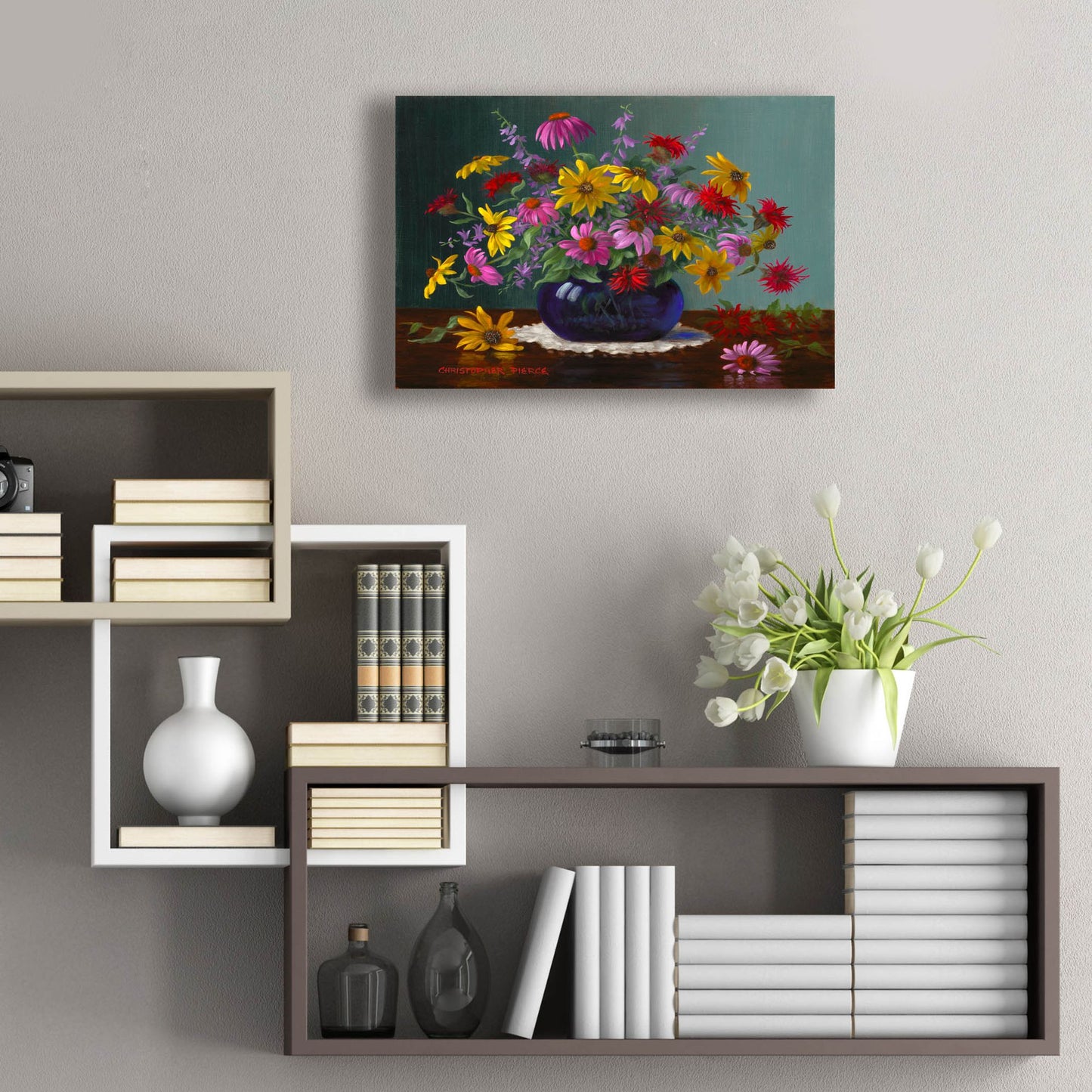 Epic Art 'Midsommer Blossoms' by Christopher Pierce, Acrylic Glass Wall Art,24x16