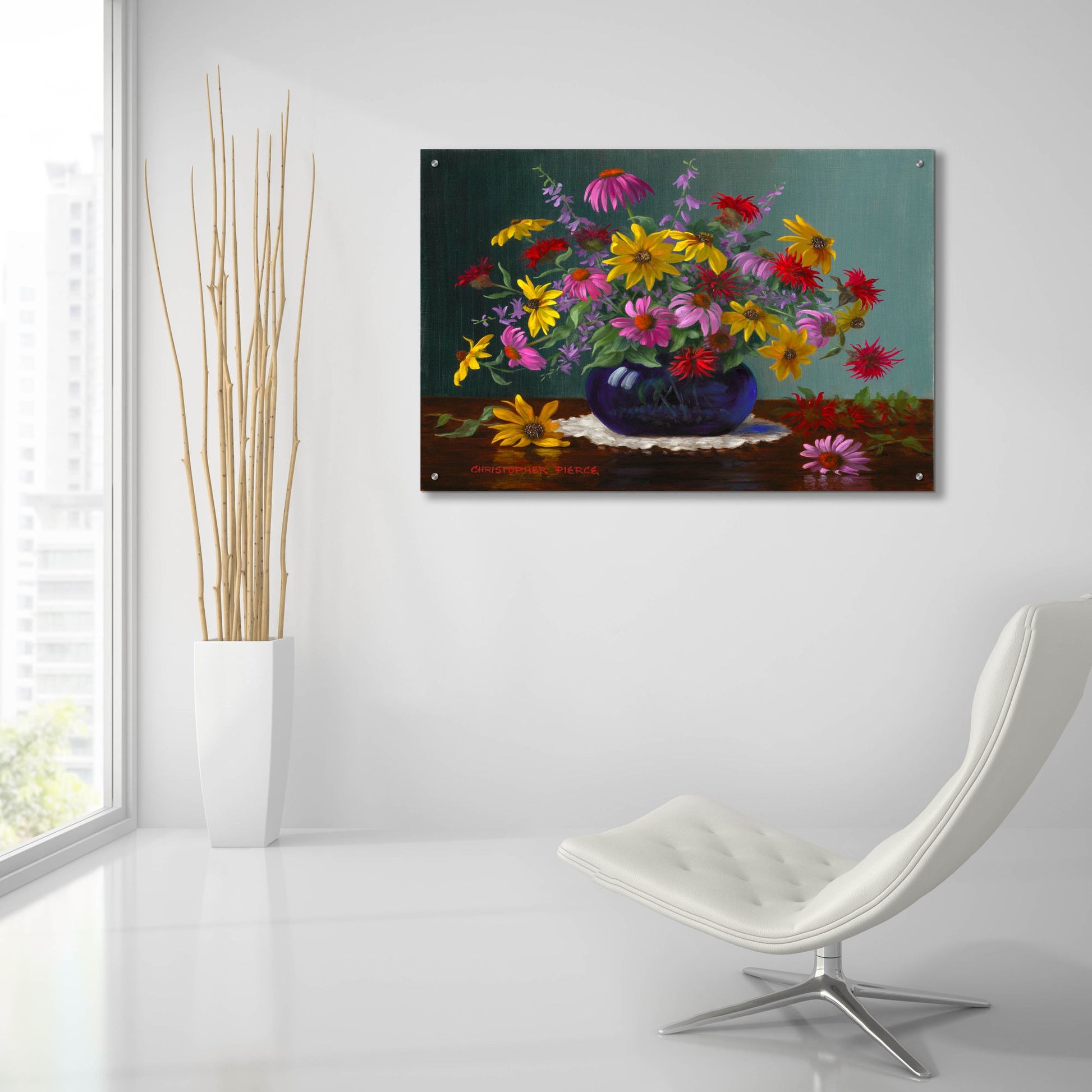 Epic Art 'Midsommer Blossoms' by Christopher Pierce, Acrylic Glass Wall Art,36x24