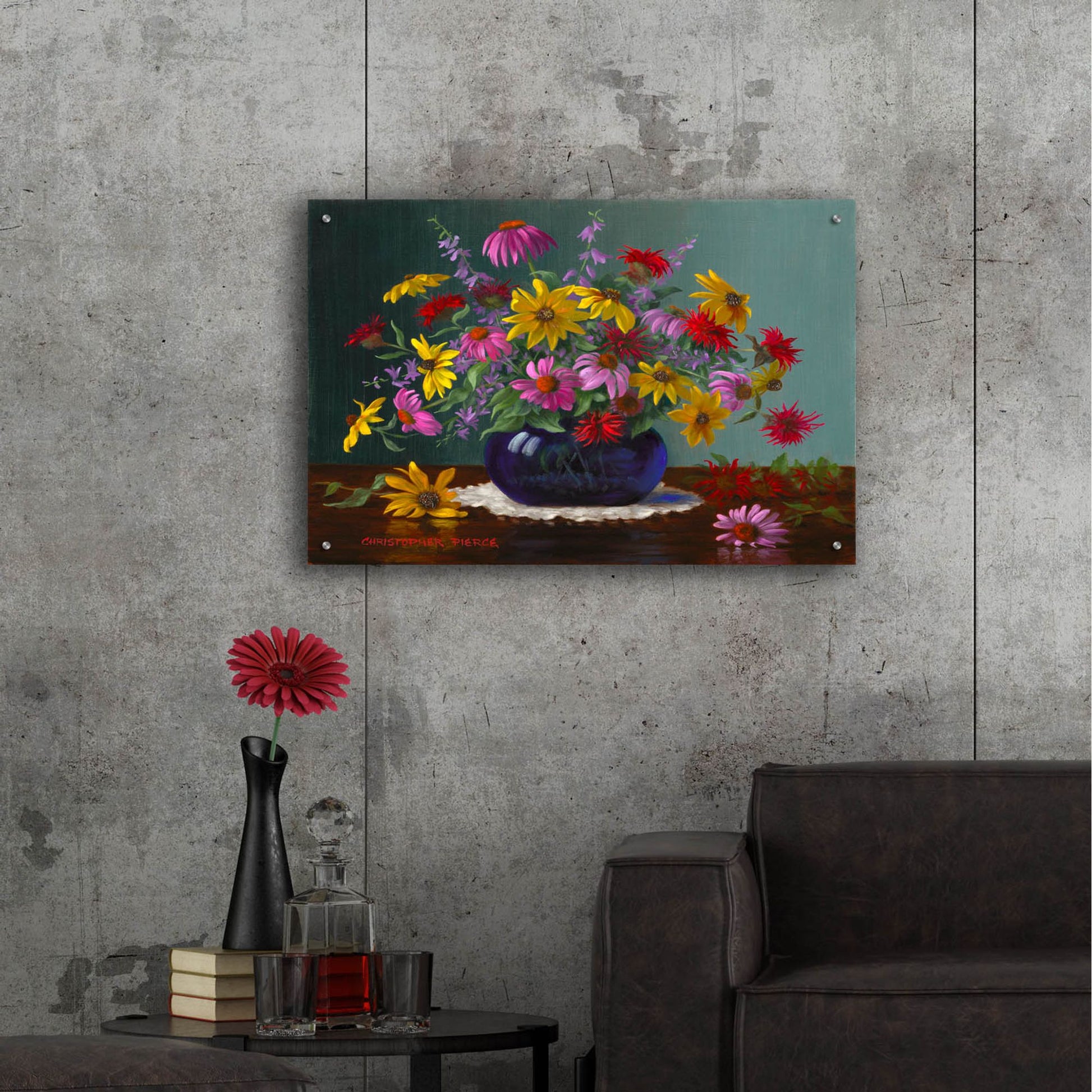 Epic Art 'Midsommer Blossoms' by Christopher Pierce, Acrylic Glass Wall Art,36x24