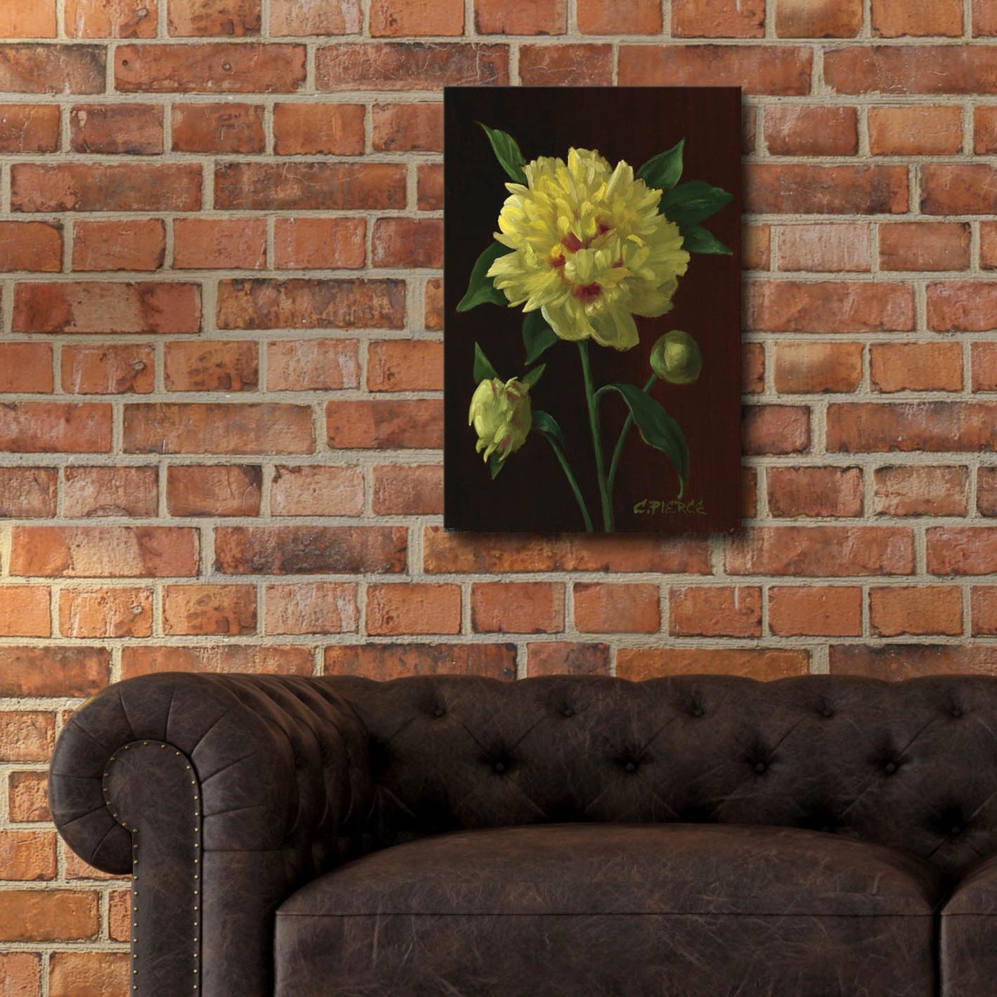 Epic Art 'Yellow Peony' by Christopher Pierce, Acrylic Glass Wall Art,16x24