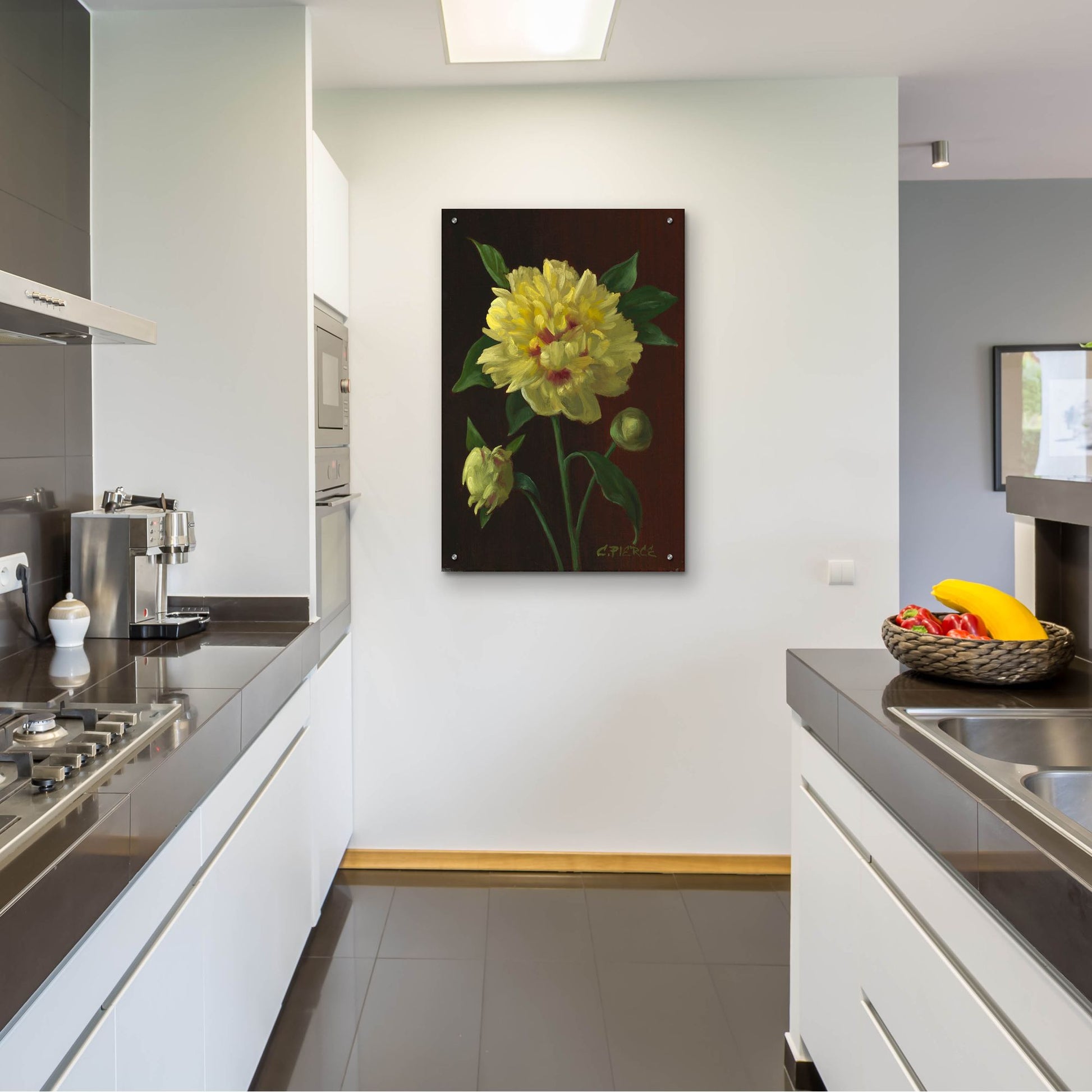 Epic Art 'Yellow Peony' by Christopher Pierce, Acrylic Glass Wall Art,24x36