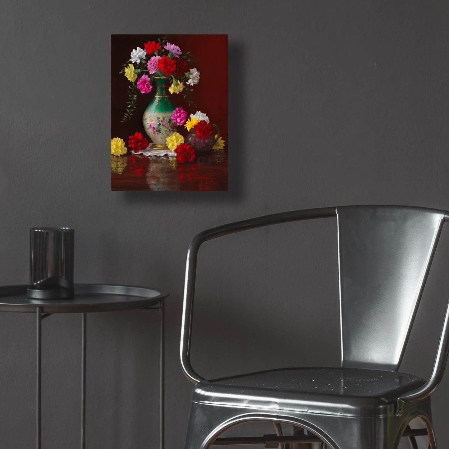 Epic Art 'Carnations In Victorian Vase' by Christopher Pierce, Acrylic Glass Wall Art,12x16