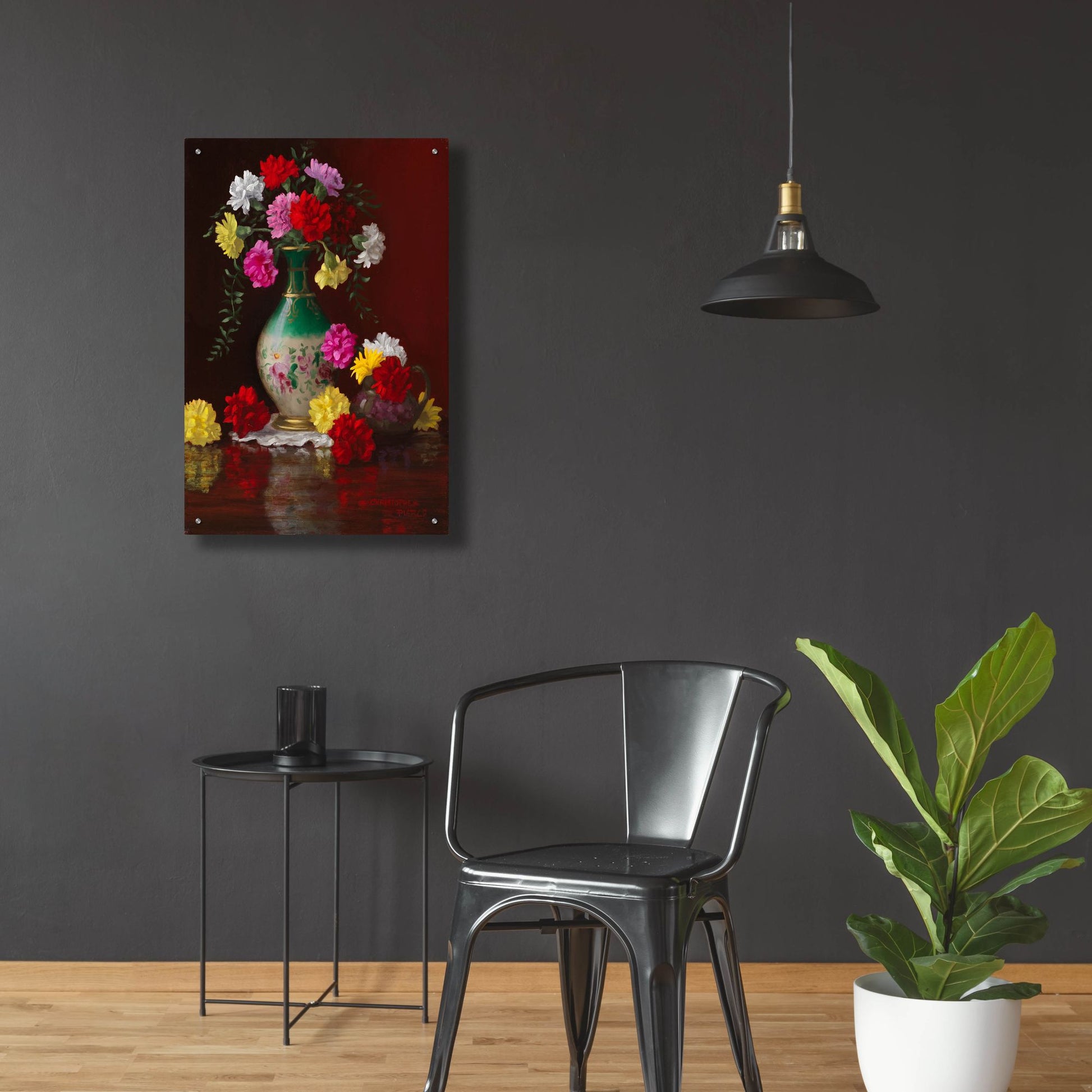 Epic Art 'Carnations In Victorian Vase' by Christopher Pierce, Acrylic Glass Wall Art,24x36