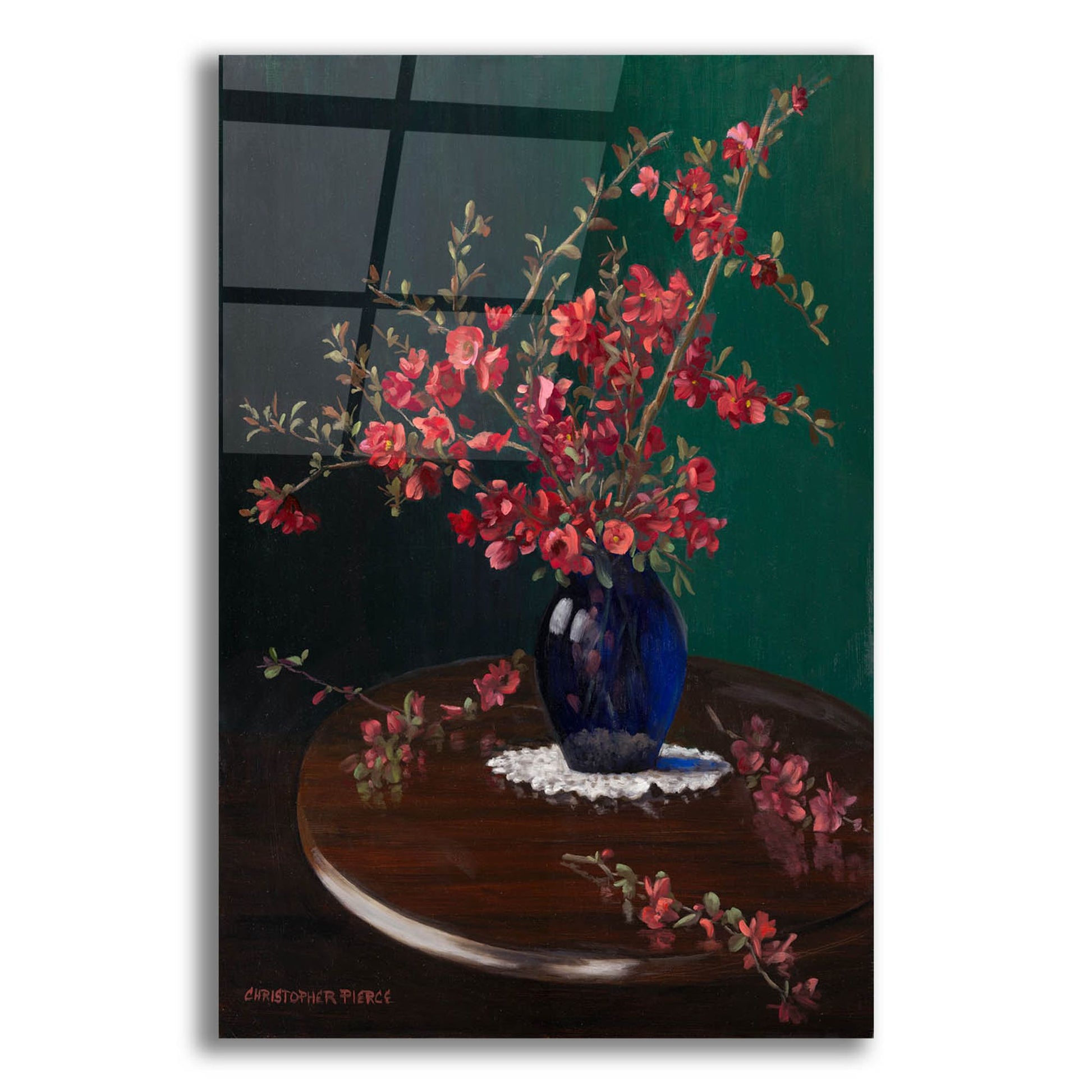 Epic Art 'Flowering Quince' by Christopher Pierce, Acrylic Glass Wall Art,12x16