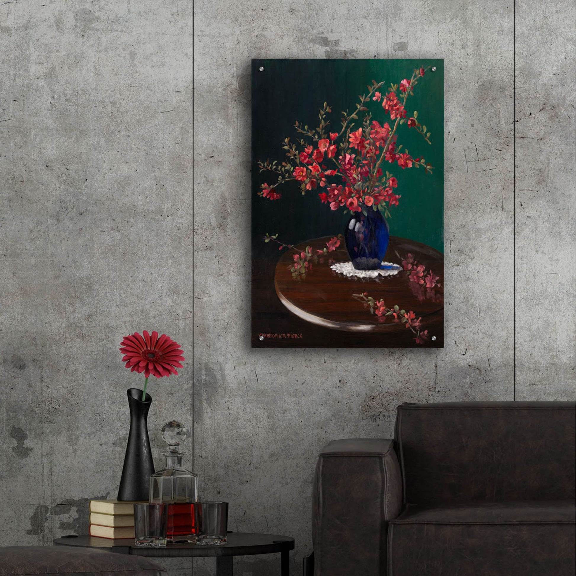 Epic Art 'Flowering Quince' by Christopher Pierce, Acrylic Glass Wall Art,24x36