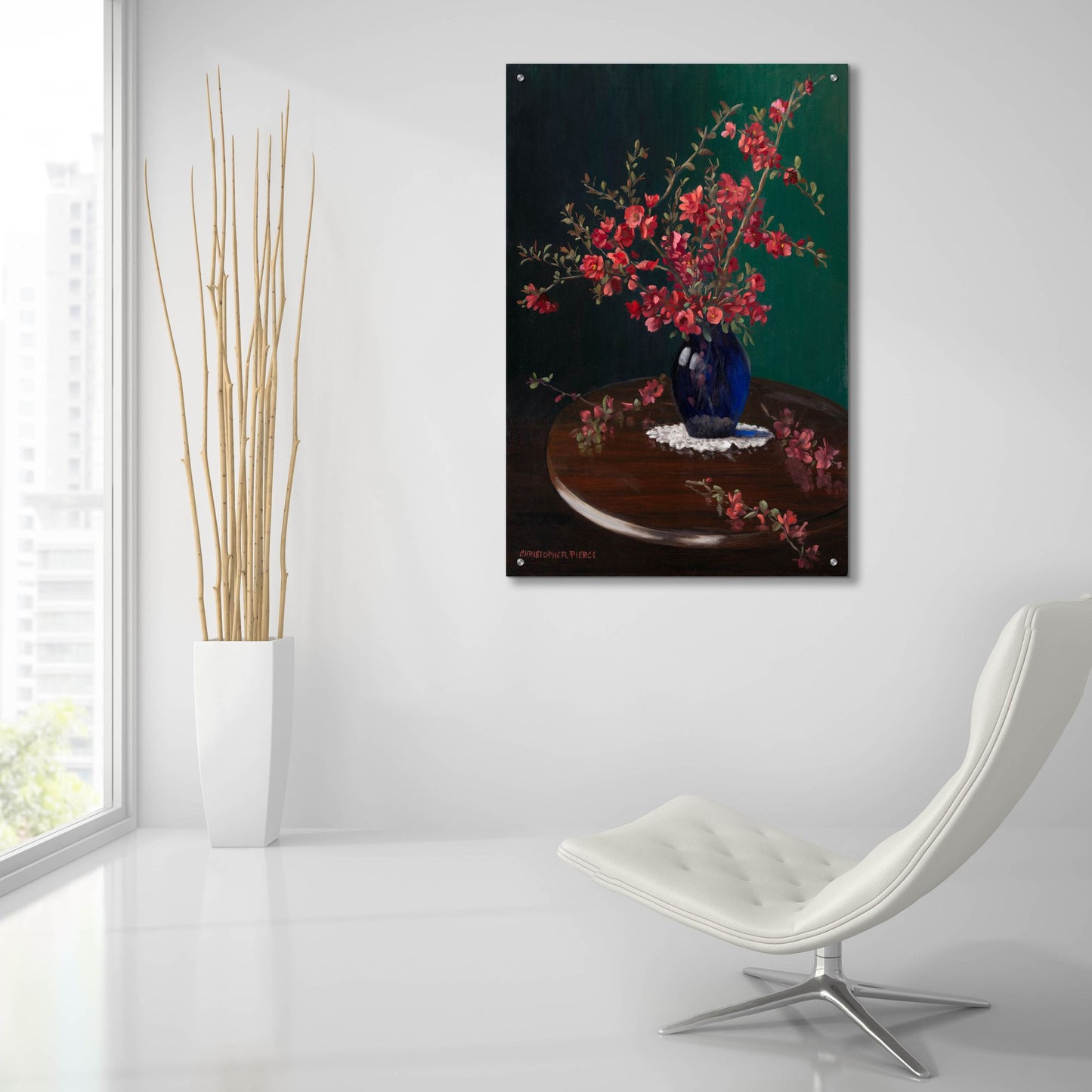 Epic Art 'Flowering Quince' by Christopher Pierce, Acrylic Glass Wall Art,24x36