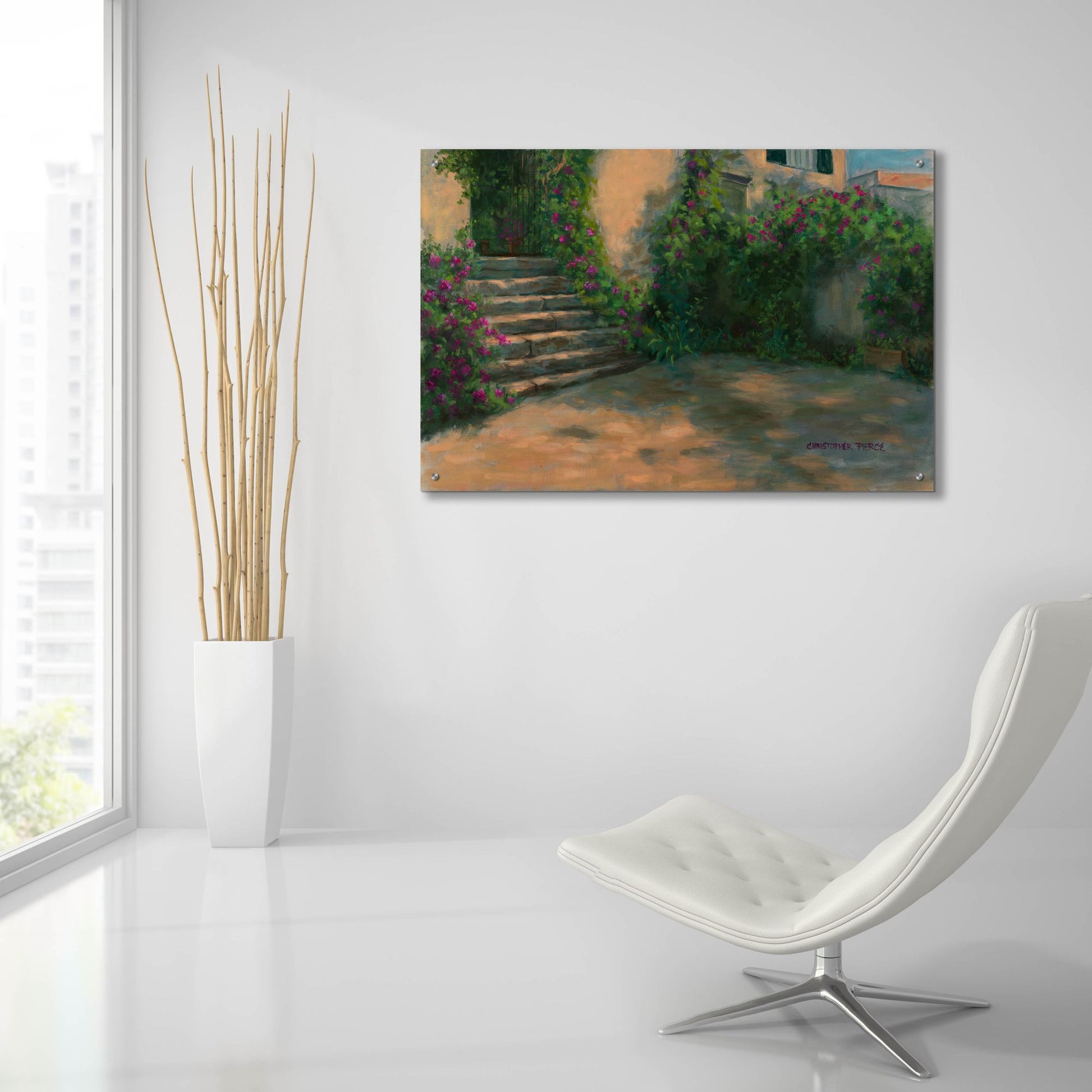 Epic Art 'Tuscany Steps' by Christopher Pierce, Acrylic Glass Wall Art,36x24