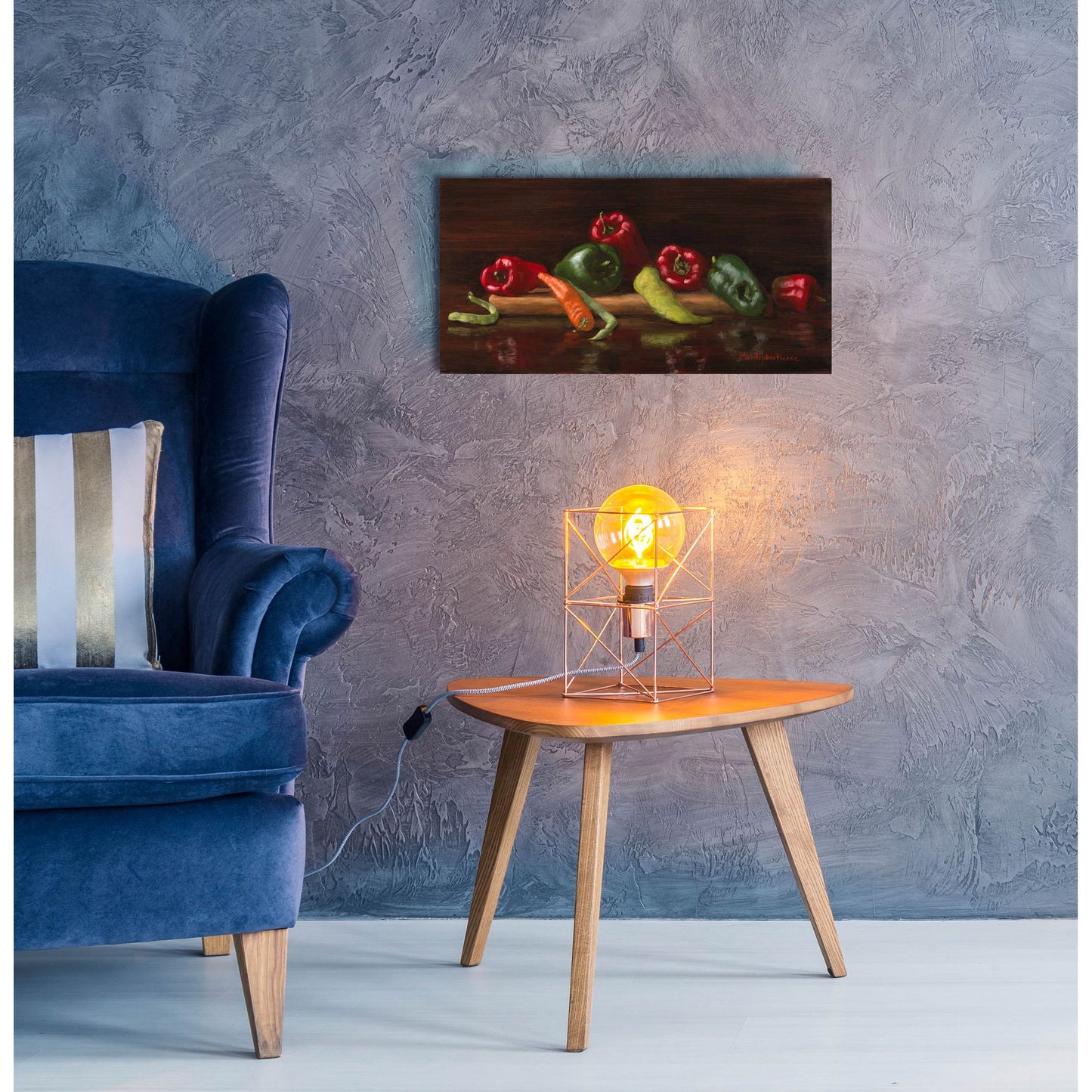 Epic Art 'Green And Red Peppers' by Christopher Pierce, Acrylic Glass Wall Art,24x12