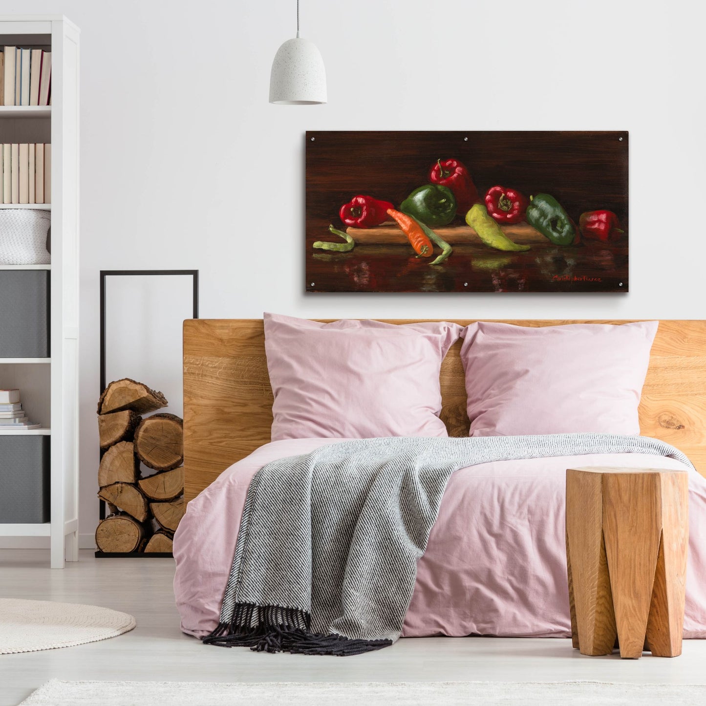 Epic Art 'Green And Red Peppers' by Christopher Pierce, Acrylic Glass Wall Art,48x24