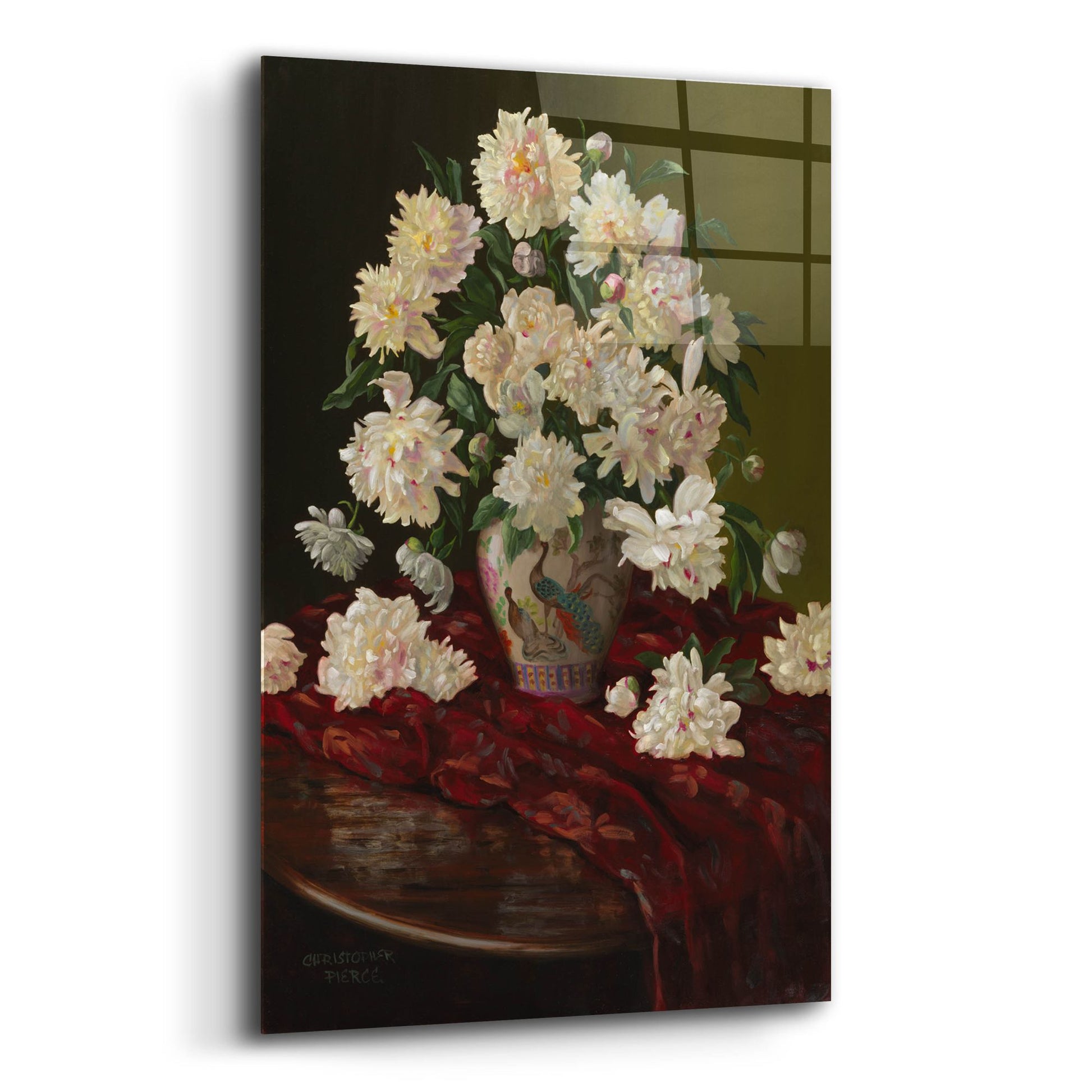 Epic Art 'Duchesse De Nemours Peonies' by Christopher Pierce, Acrylic Glass Wall Art,12x16