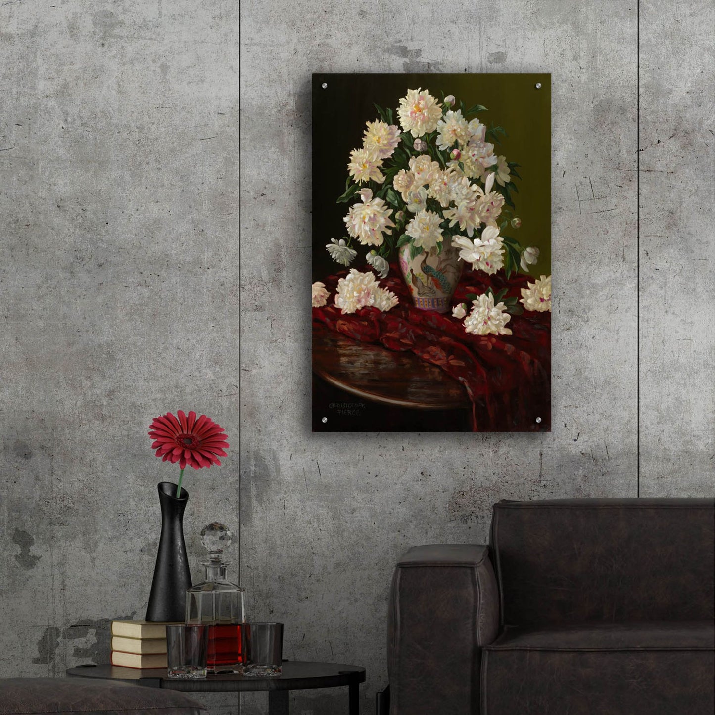 Epic Art 'Duchesse De Nemours Peonies' by Christopher Pierce, Acrylic Glass Wall Art,24x36