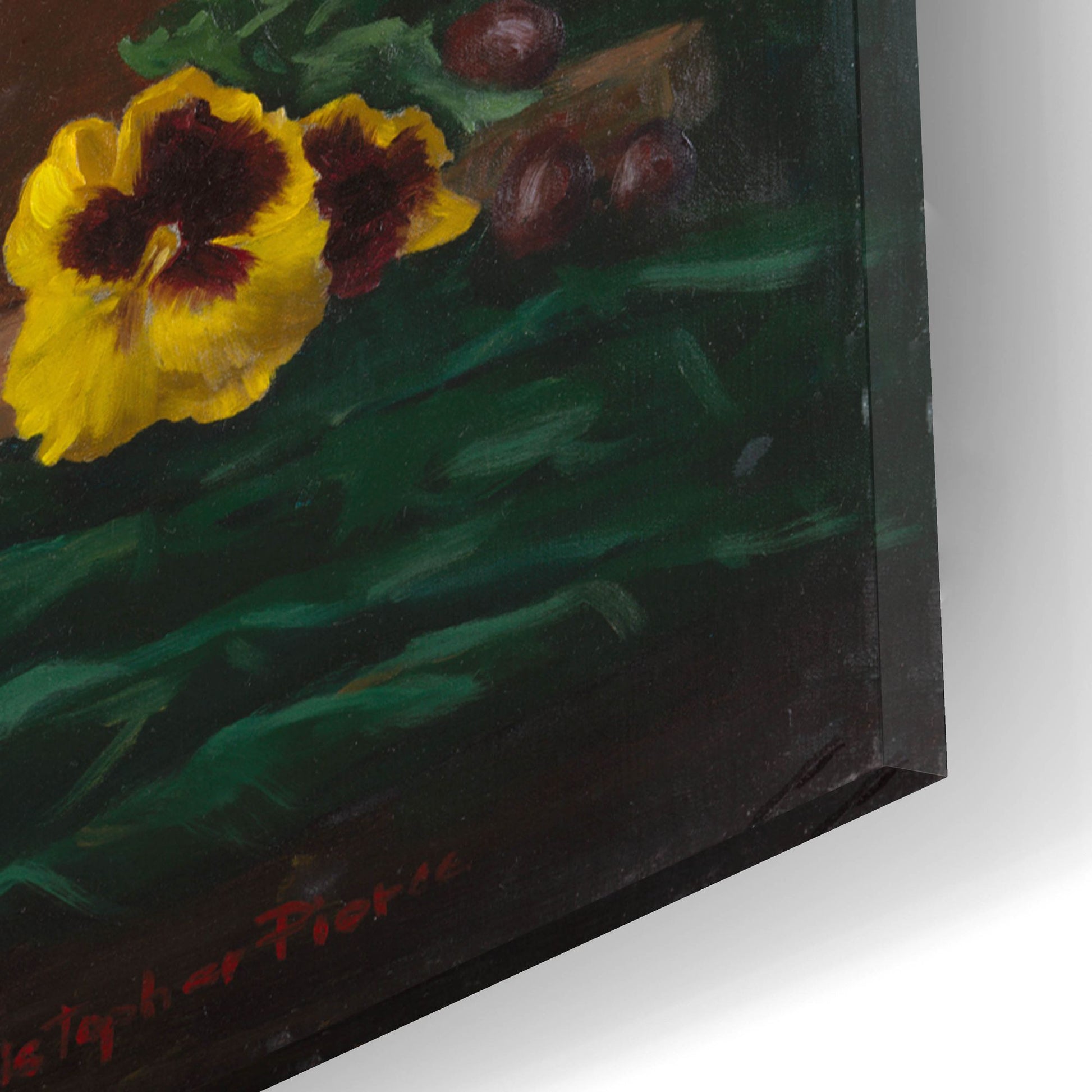 Epic Art 'Pansies In Terracotta' by Christopher Pierce, Acrylic Glass Wall Art,16x12