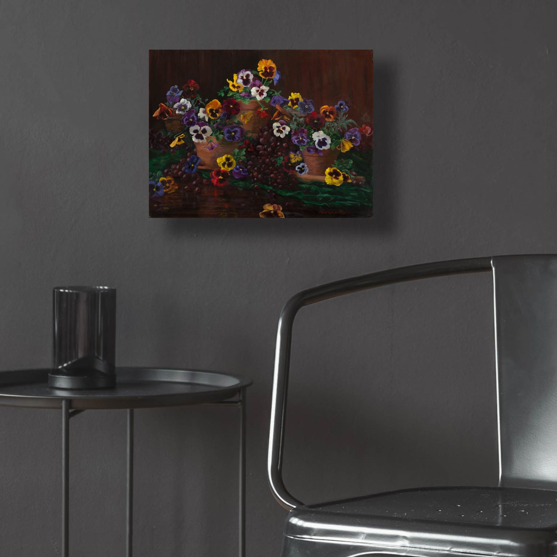 Epic Art 'Pansies In Terracotta' by Christopher Pierce, Acrylic Glass Wall Art,16x12
