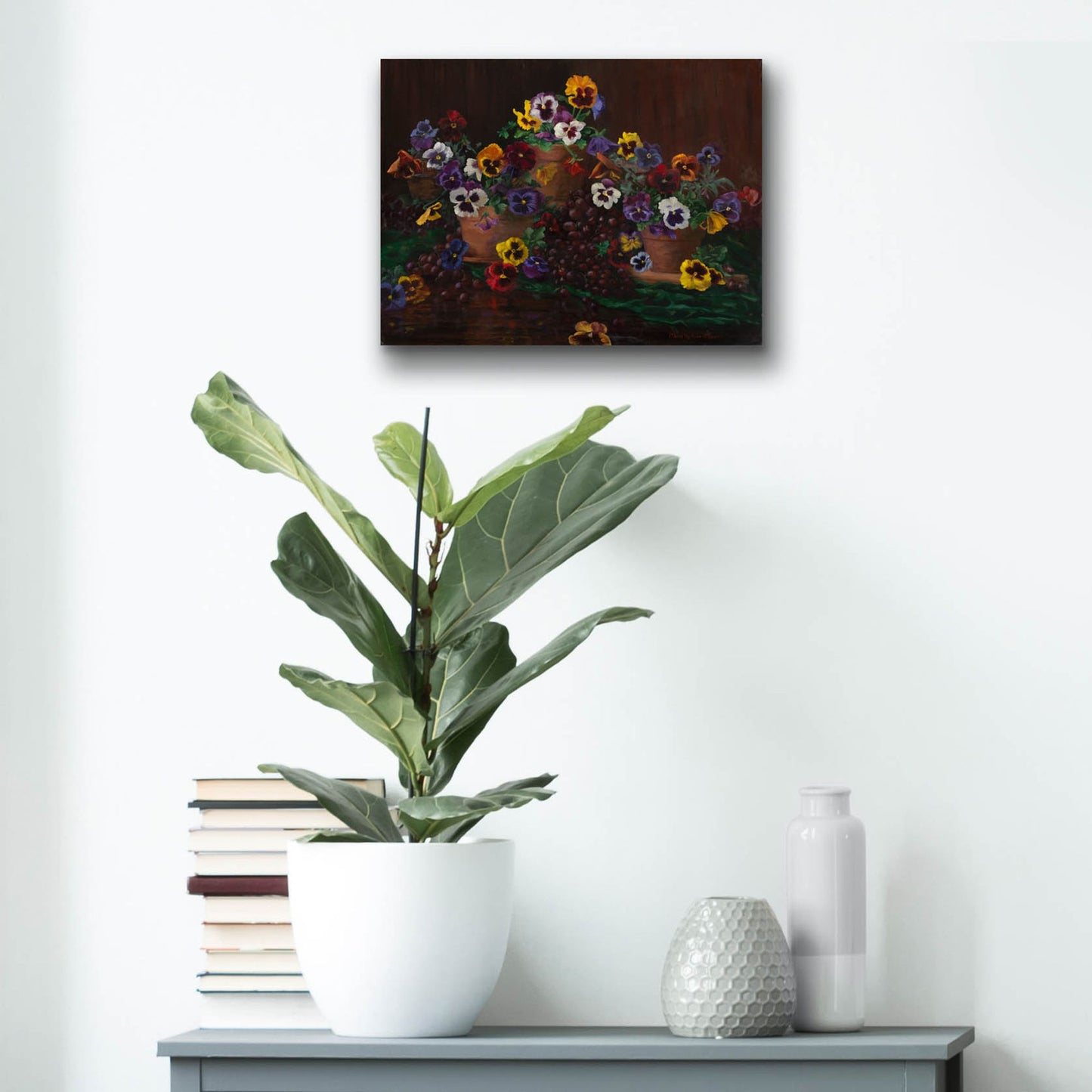 Epic Art 'Pansies In Terracotta' by Christopher Pierce, Acrylic Glass Wall Art,16x12
