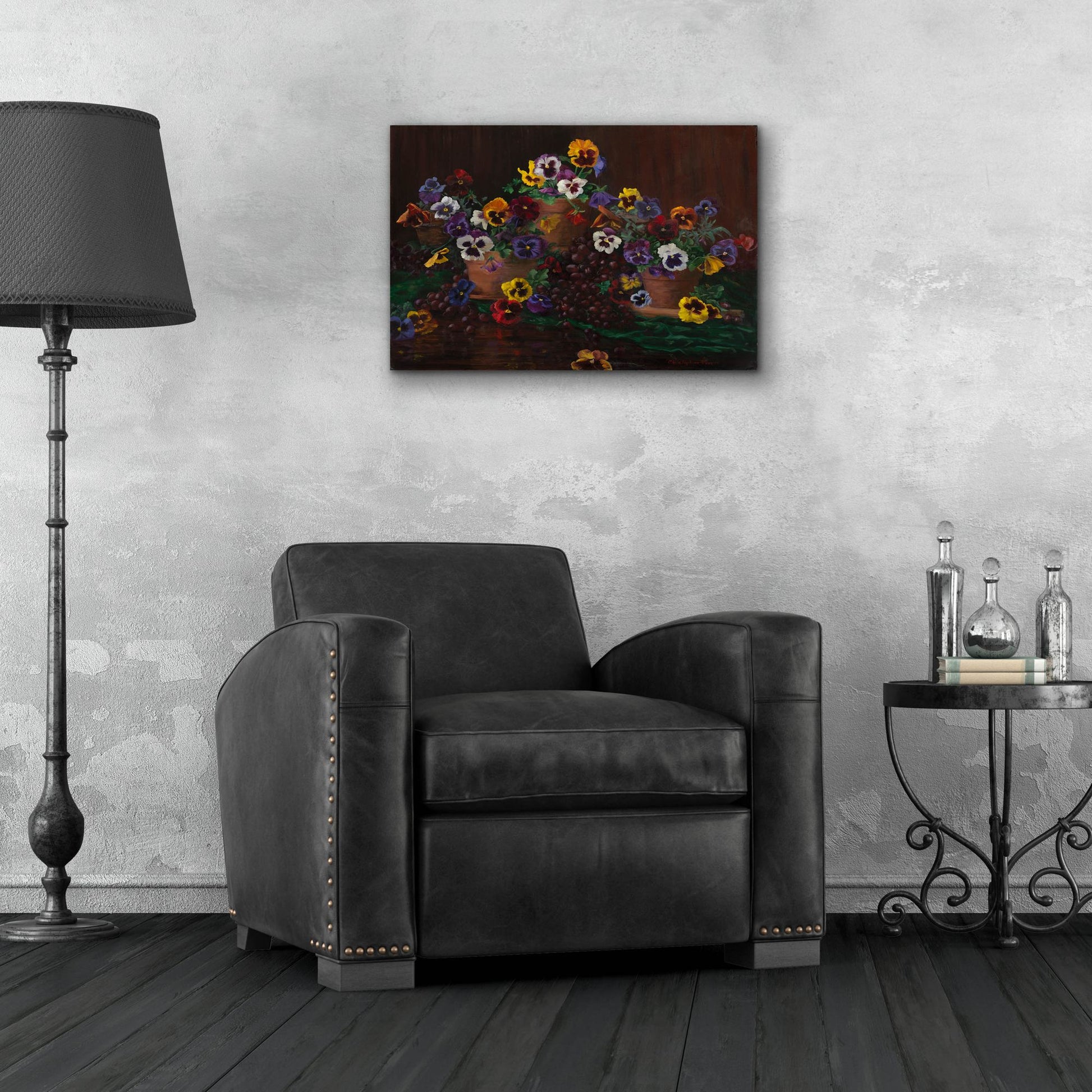 Epic Art 'Pansies In Terracotta' by Christopher Pierce, Acrylic Glass Wall Art,24x16