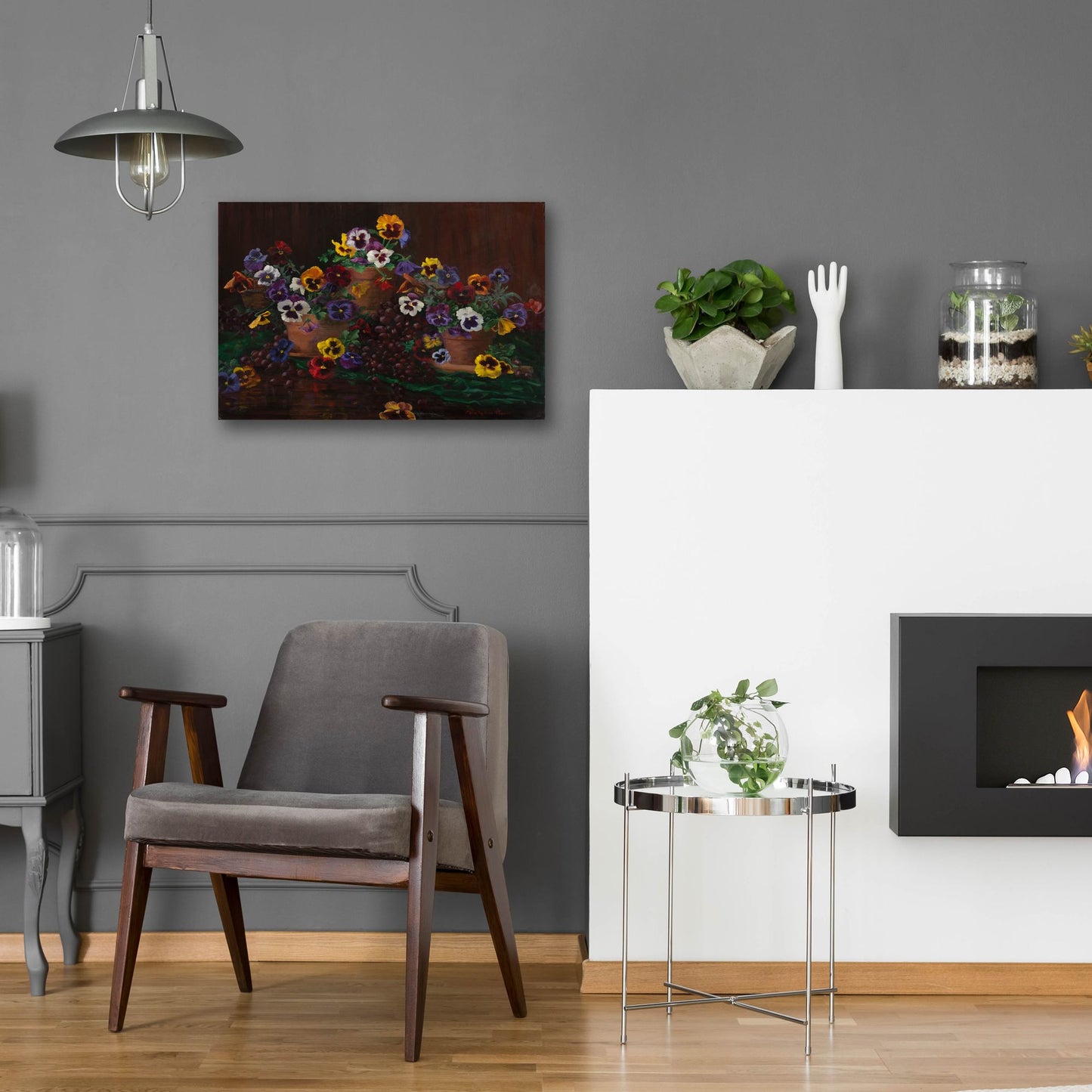 Epic Art 'Pansies In Terracotta' by Christopher Pierce, Acrylic Glass Wall Art,24x16