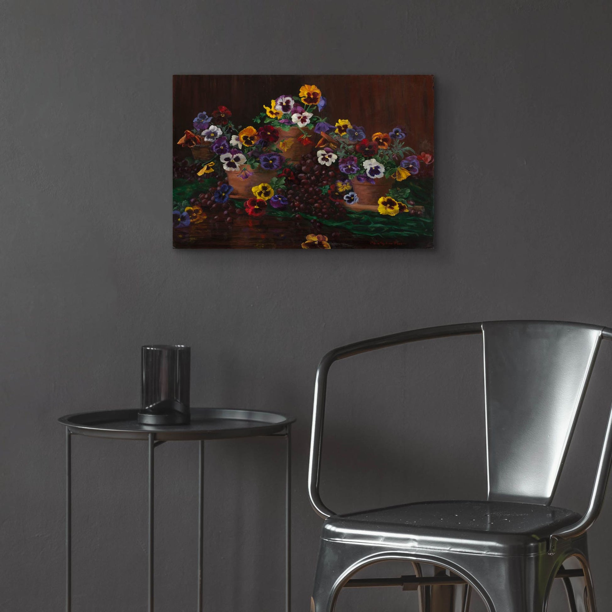 Epic Art 'Pansies In Terracotta' by Christopher Pierce, Acrylic Glass Wall Art,24x16