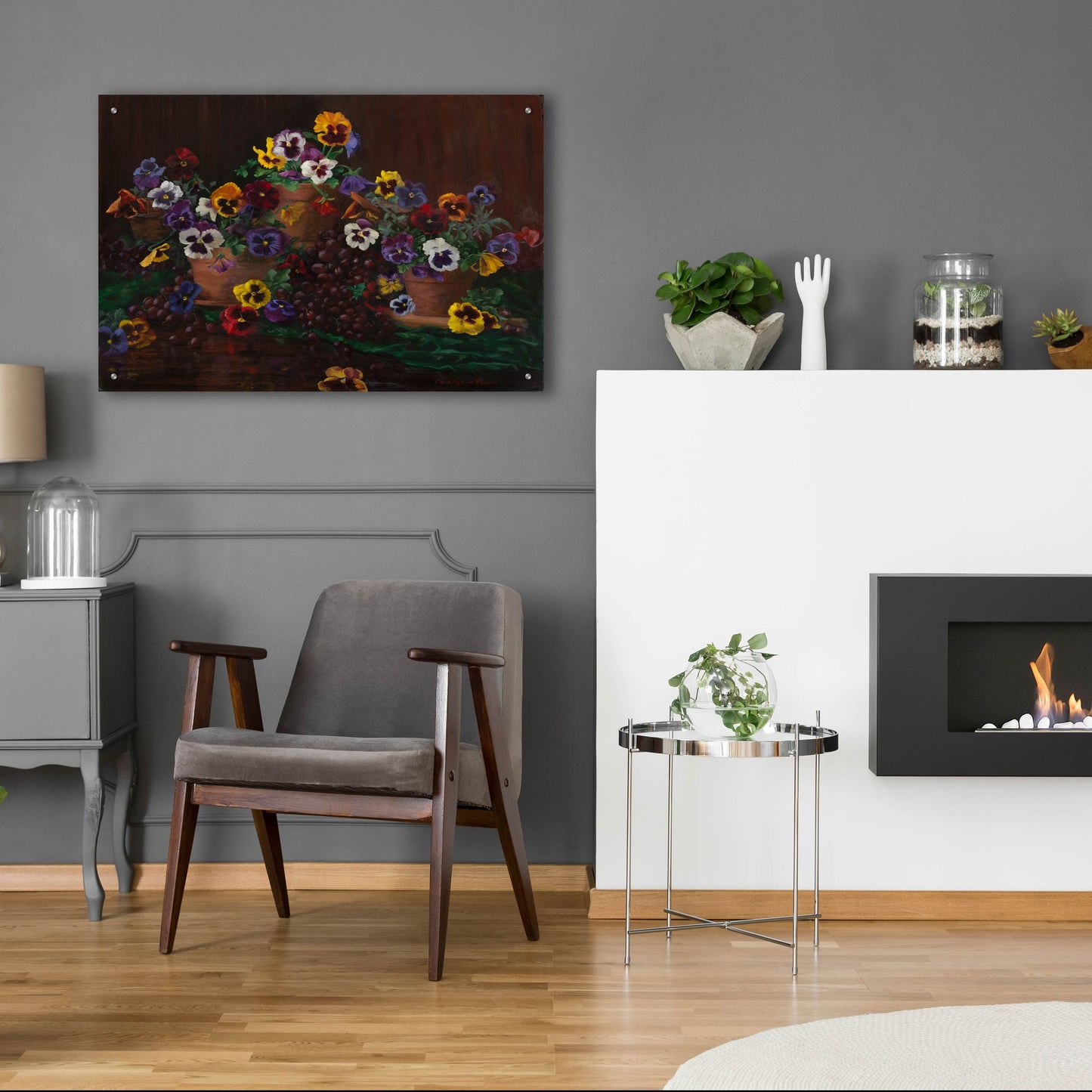 Epic Art 'Pansies In Terracotta' by Christopher Pierce, Acrylic Glass Wall Art,36x24