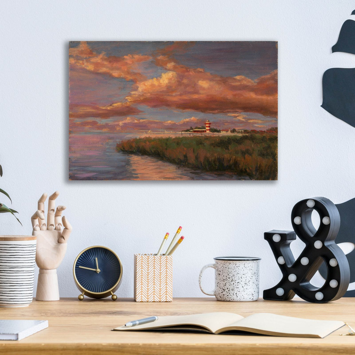 Hilton Head Sunset by Christopher Pierce - 16x12 acrylic wall art in a room