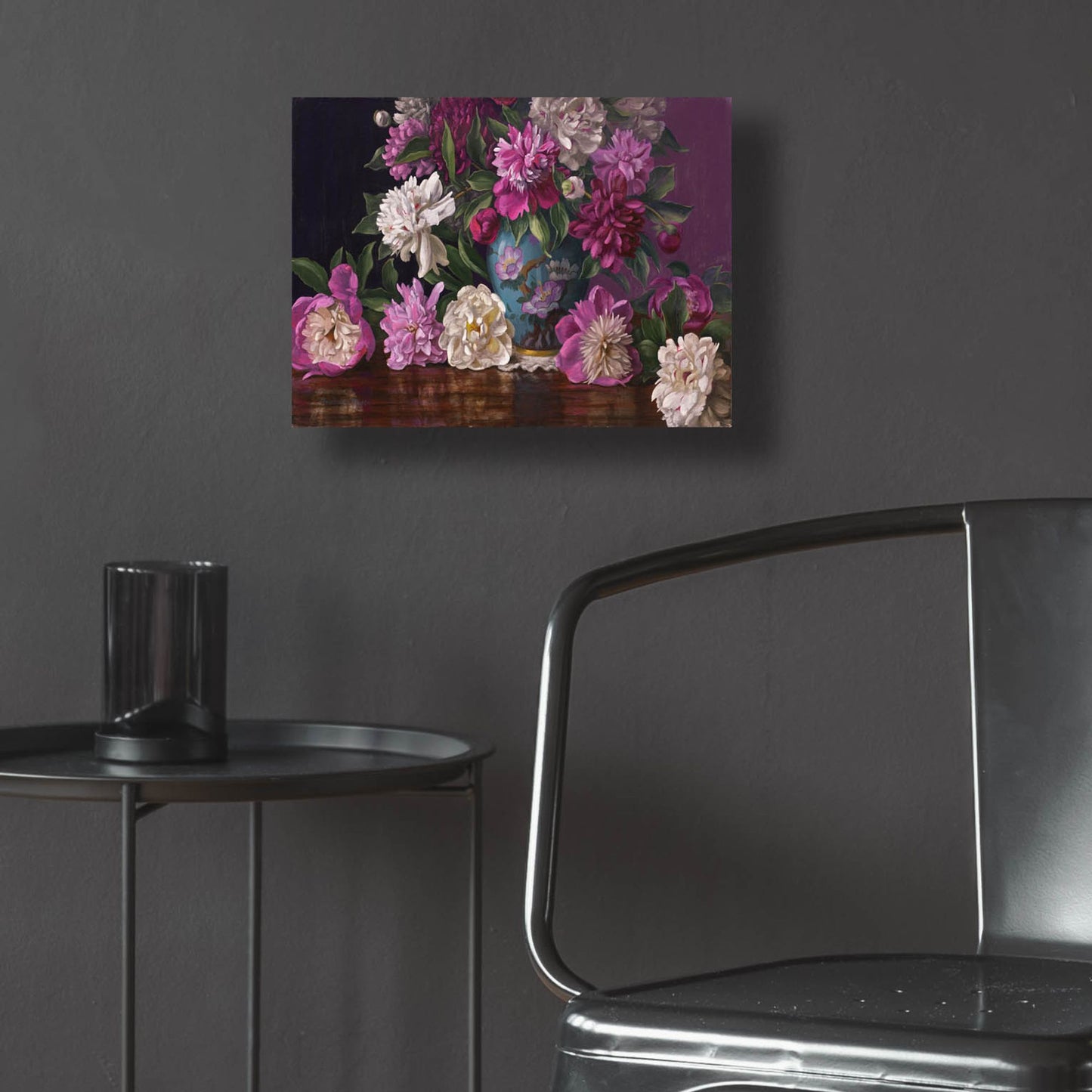 Epic Art 'Peonies In A Blue Vase' by Christopher Pierce, Acrylic Glass Wall Art,16x12