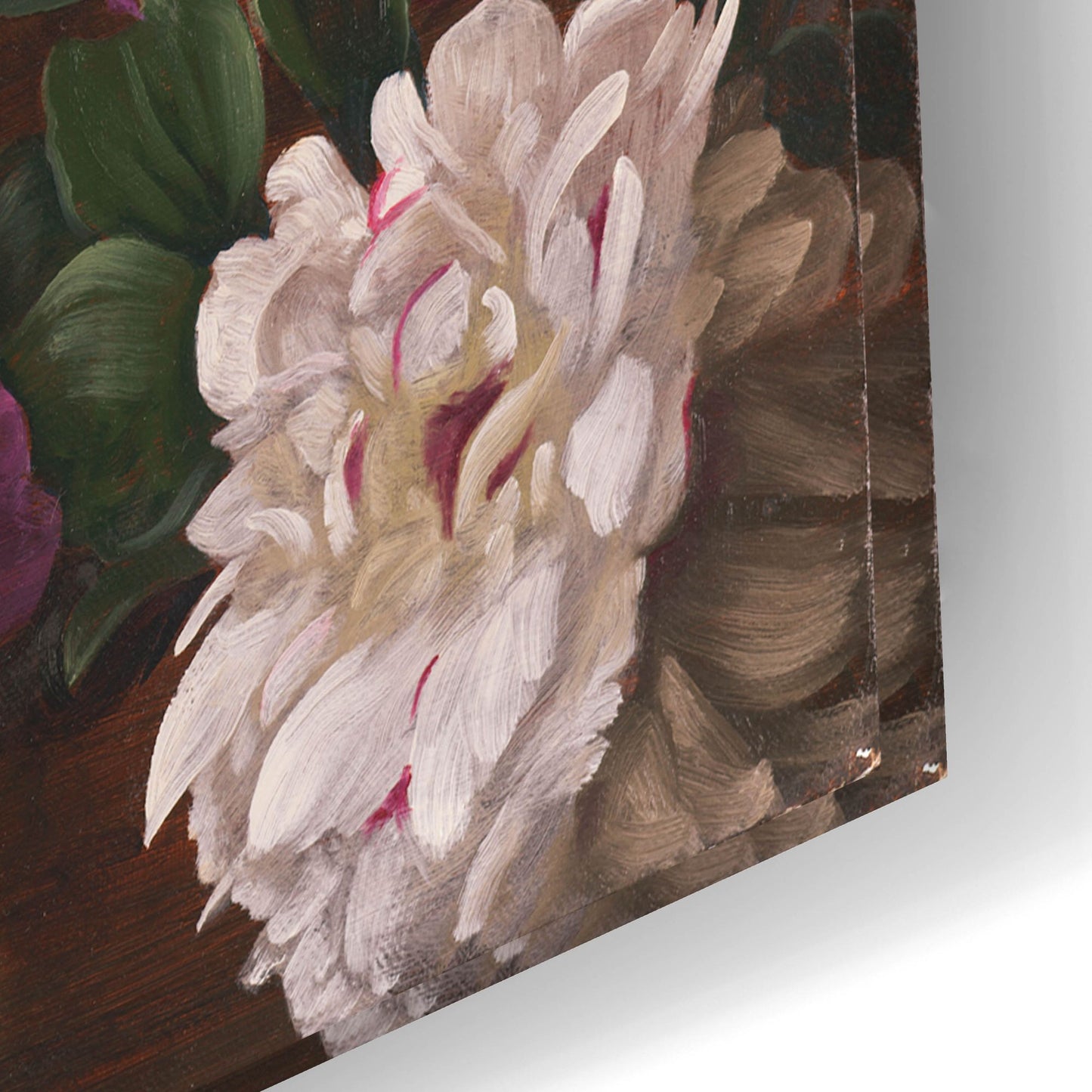 Epic Art 'Peonies In A Blue Vase' by Christopher Pierce, Acrylic Glass Wall Art,24x16