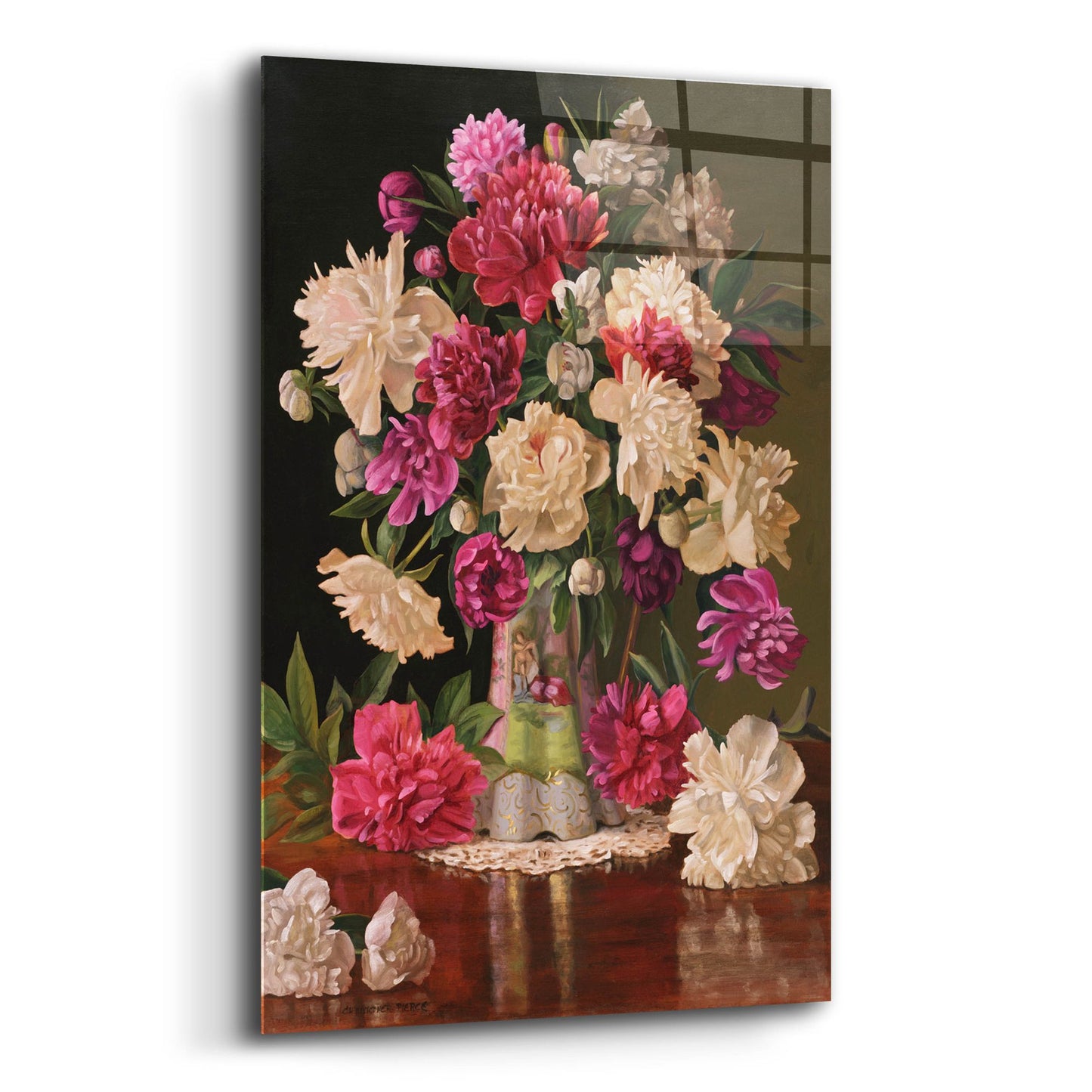 Epic Art 'Red And White Peonies' by Christopher Pierce, Acrylic Glass Wall Art,12x16