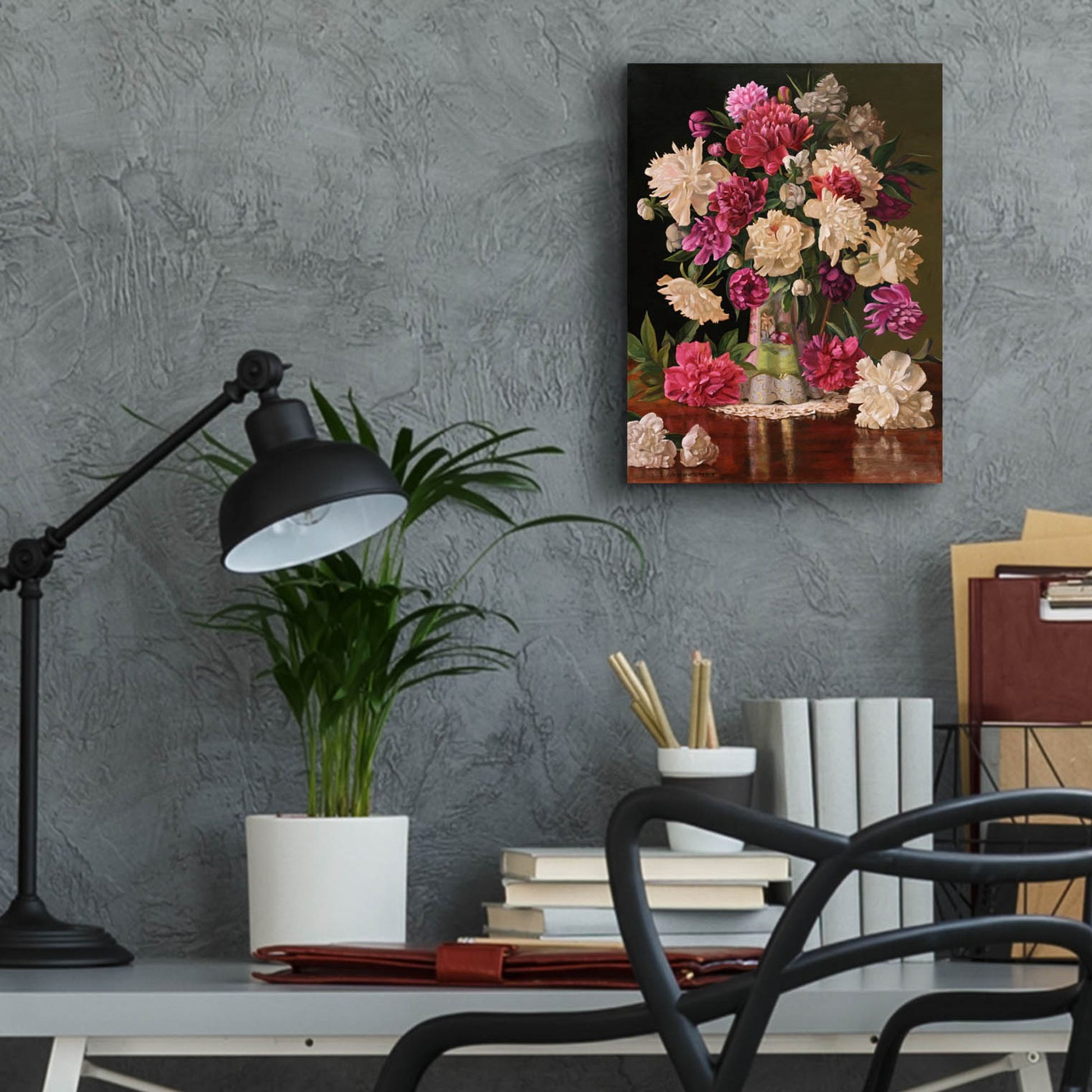 Epic Art 'Red And White Peonies' by Christopher Pierce, Acrylic Glass Wall Art,12x16