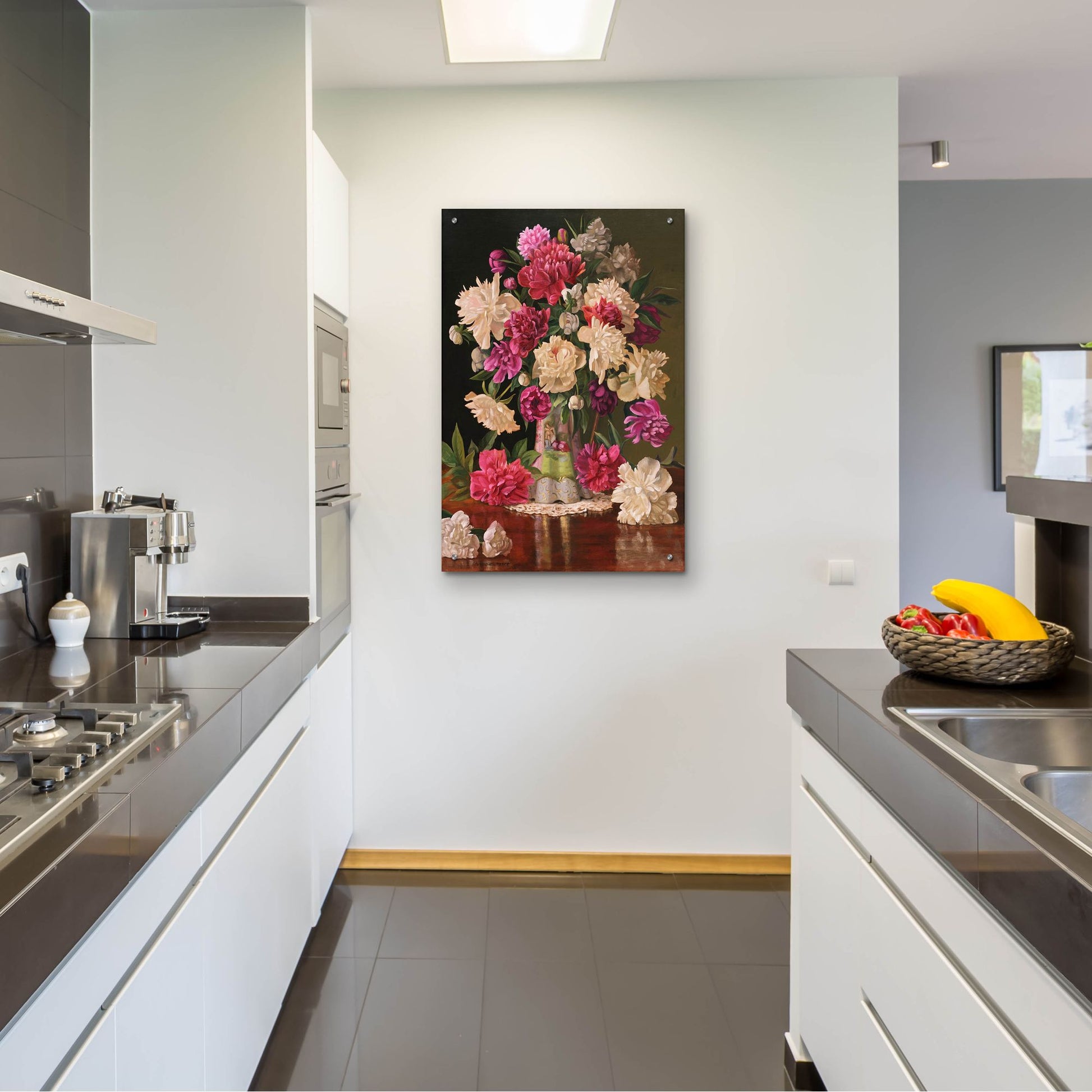 Epic Art 'Red And White Peonies' by Christopher Pierce, Acrylic Glass Wall Art,24x36