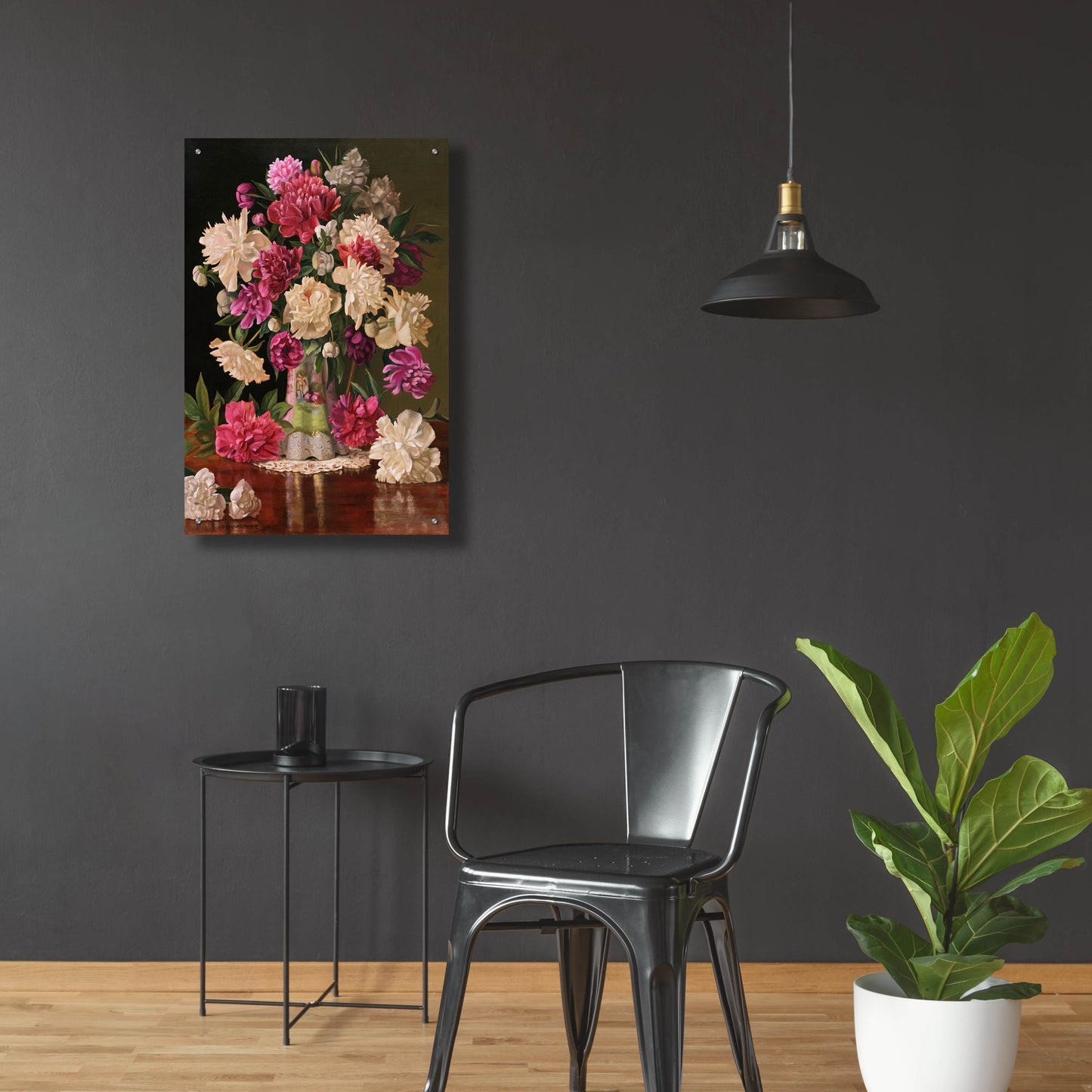 Epic Art 'Red And White Peonies' by Christopher Pierce, Acrylic Glass Wall Art,24x36