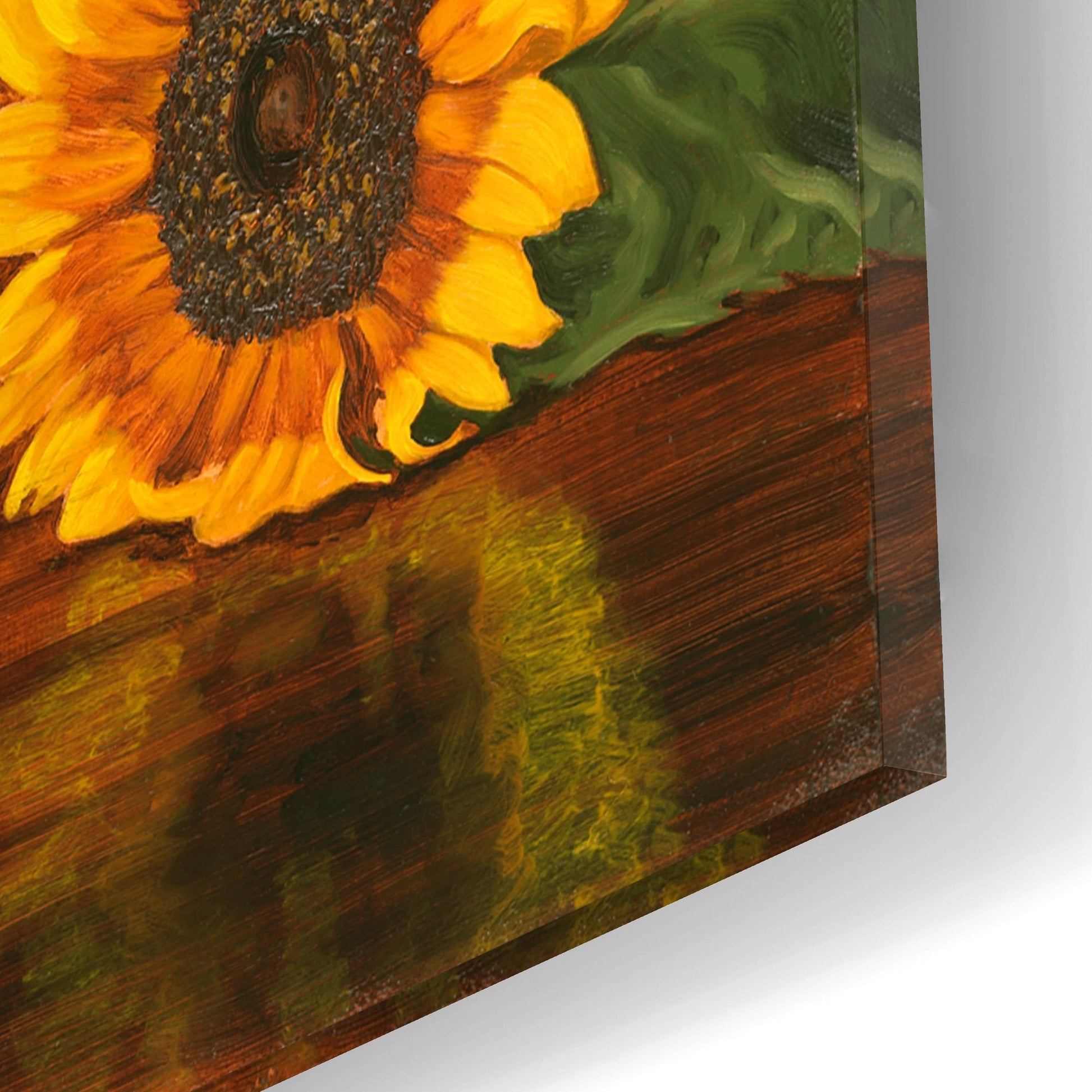 Epic Art 'Sunflowers In A Peacock Vase' by Christopher Pierce, Acrylic Glass Wall Art,12x16