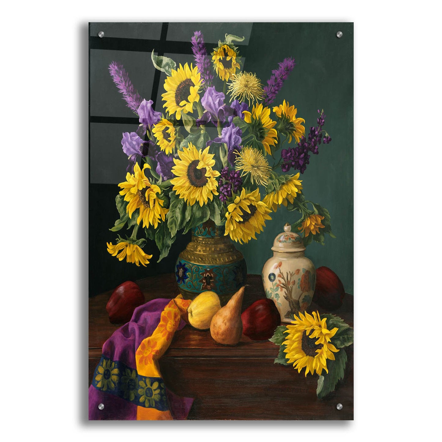 Epic Art 'Victorian Flowers' by Christopher Pierce, Acrylic Glass Wall Art,24x36