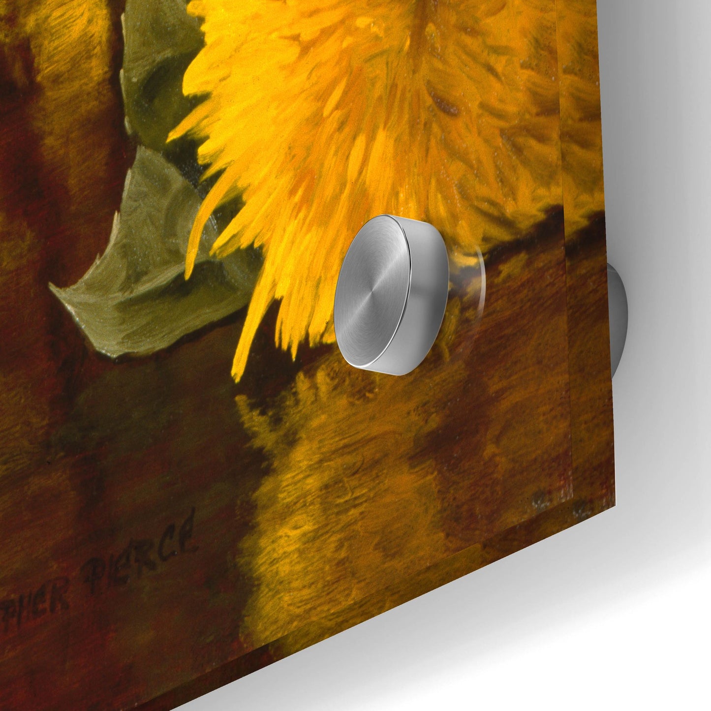 Epic Art 'Sunflowers In Blue & White Chinese Vase' by Christopher Pierce, Acrylic Glass Wall Art,24x36