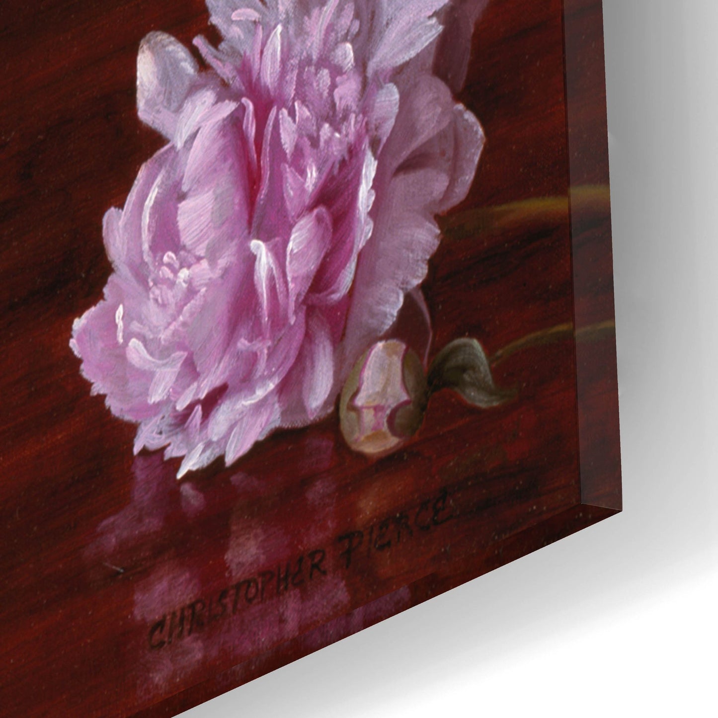 Epic Art 'Peonies In A Japanese Vase' by Christopher Pierce, Acrylic Glass Wall Art,12x16