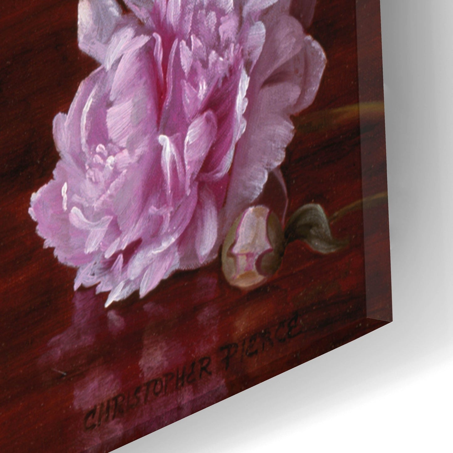 Epic Art 'Peonies In A Japanese Vase' by Christopher Pierce, Acrylic Glass Wall Art,16x24