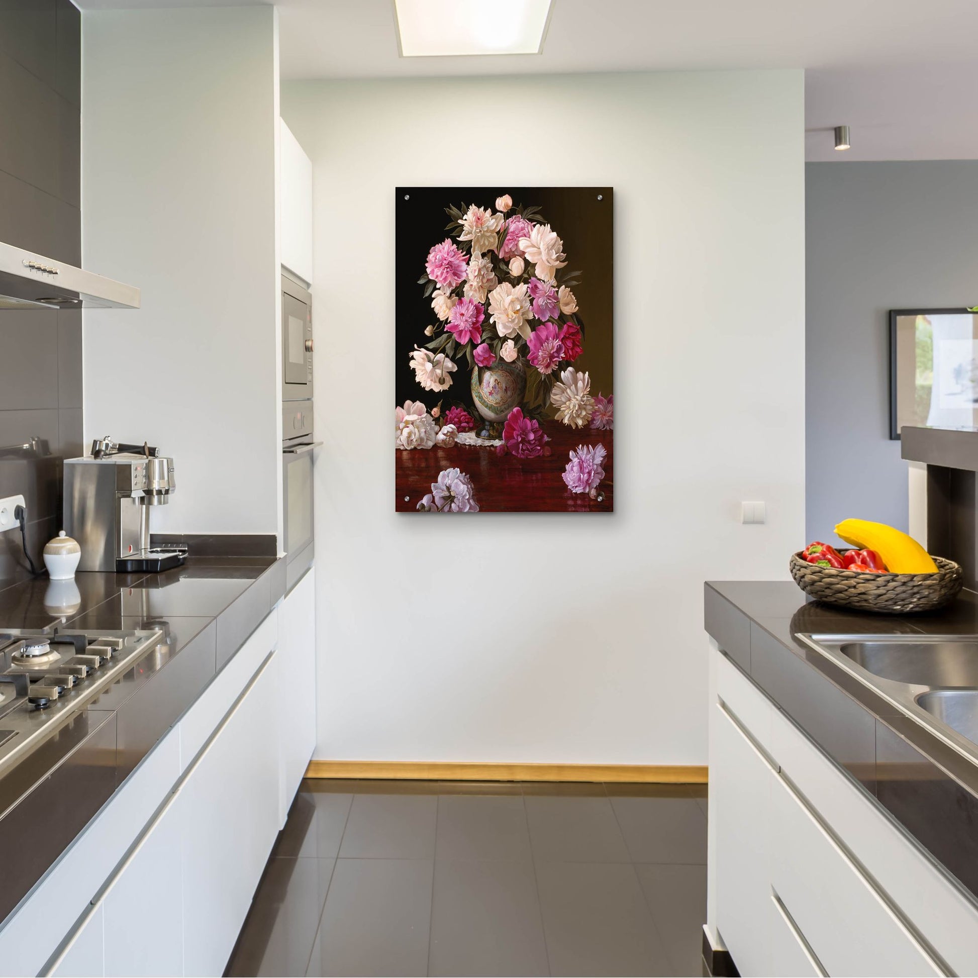 Epic Art 'Peonies In A Japanese Vase' by Christopher Pierce, Acrylic Glass Wall Art,24x36