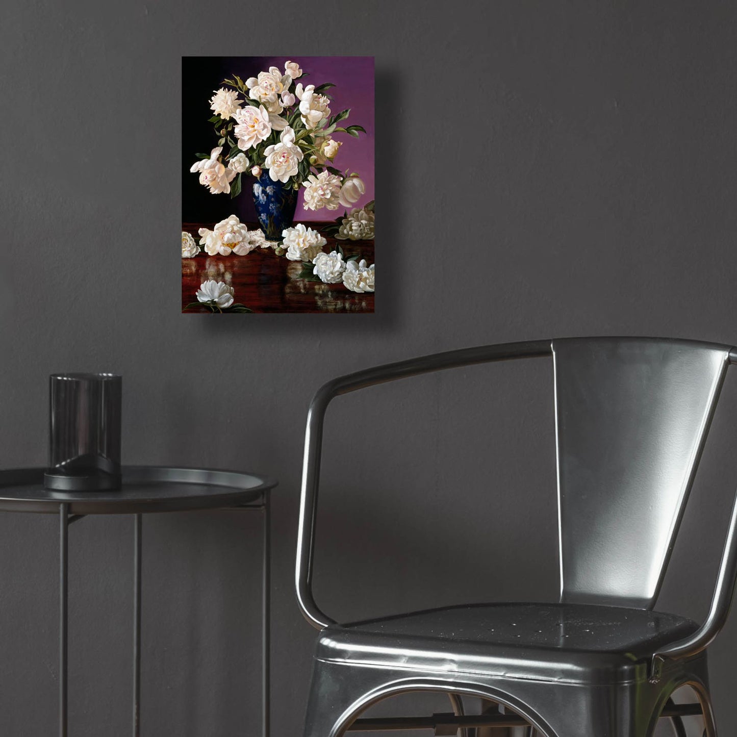 Epic Art 'White Peonies In Blue Chinese Vase' by Christopher Pierce, Acrylic Glass Wall Art,12x16