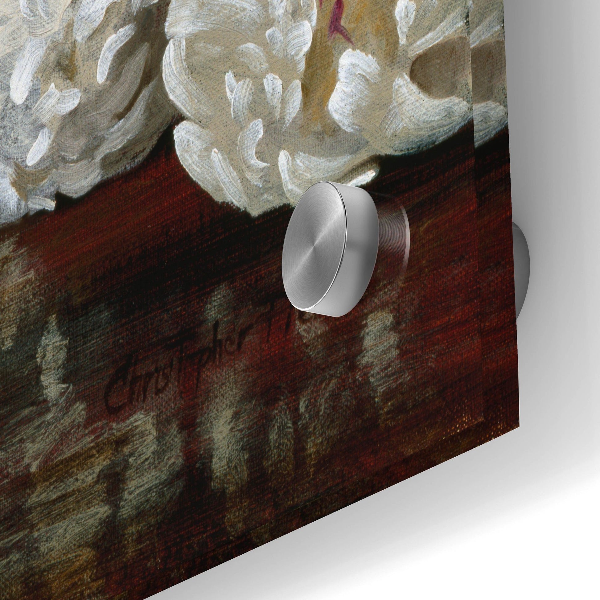 Epic Art 'White Peonies In Blue Chinese Vase' by Christopher Pierce, Acrylic Glass Wall Art,24x36