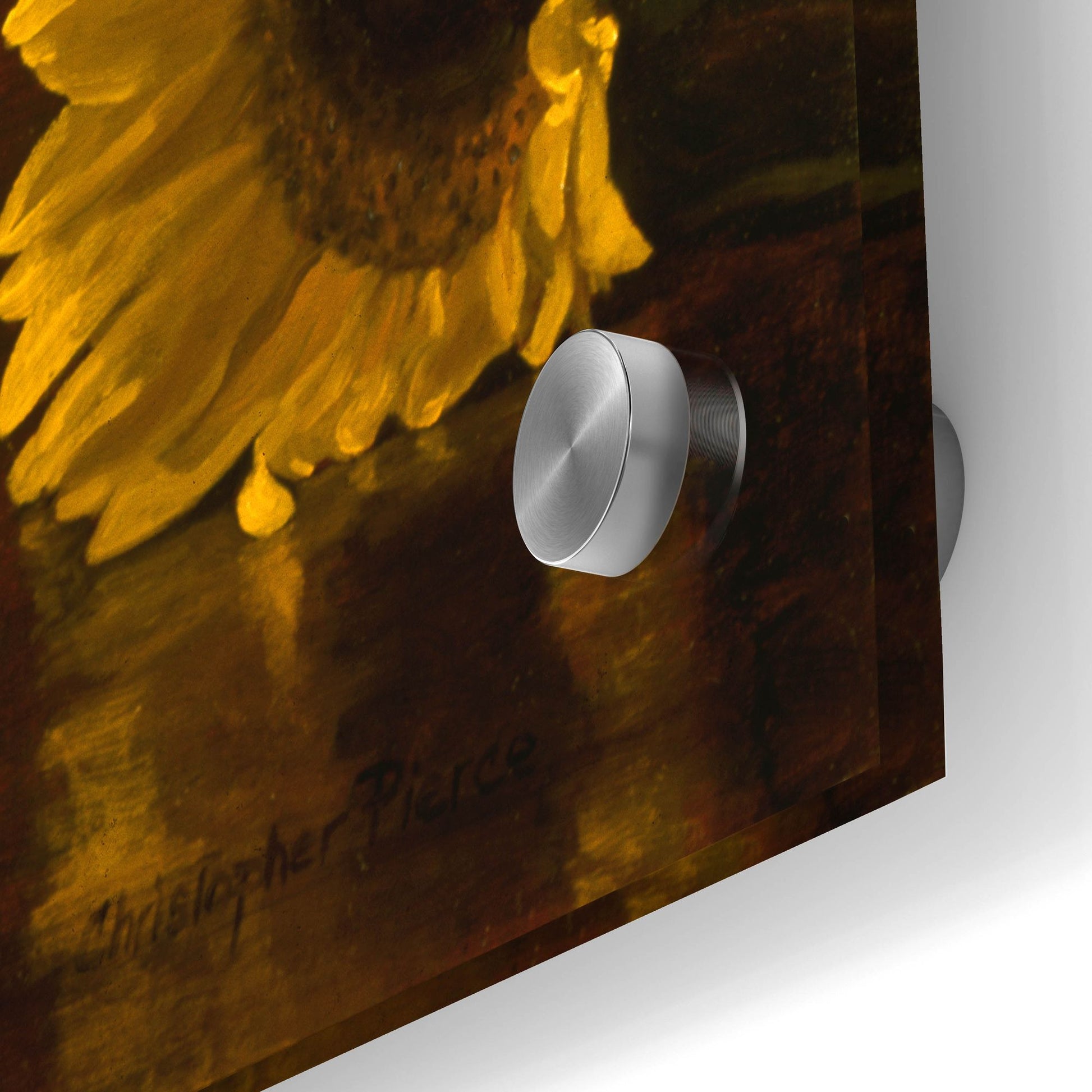 Epic Art 'Sunflowers In A Blue Willow Vase' by Christopher Pierce, Acrylic Glass Wall Art,24x36