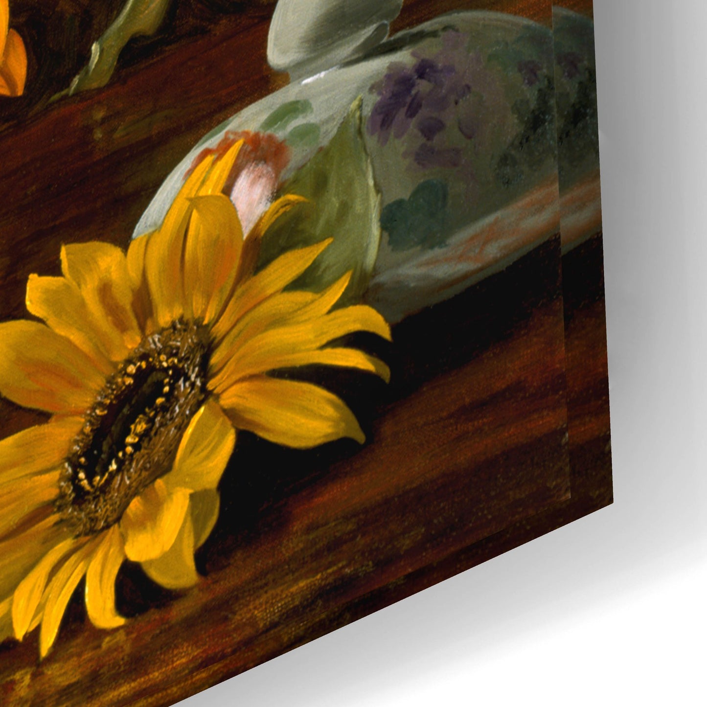 Epic Art 'Sunflowers In A White Chinese Vase' by Christopher Pierce, Acrylic Glass Wall Art,24x16